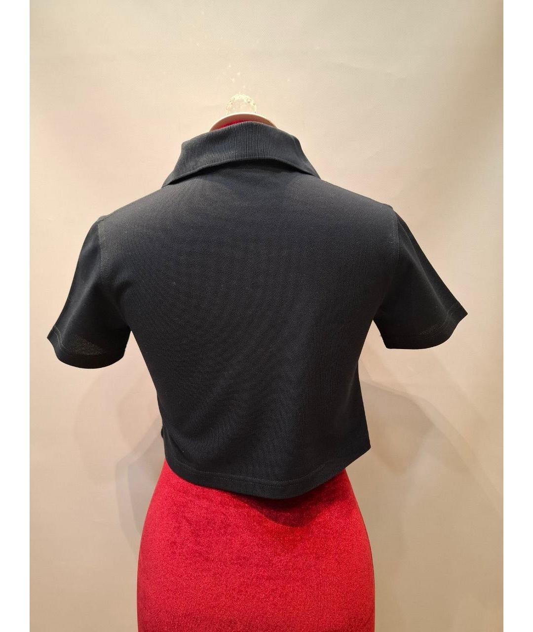 SAINT LAURENT Темно-синяя хлопковая футболка, фото 2