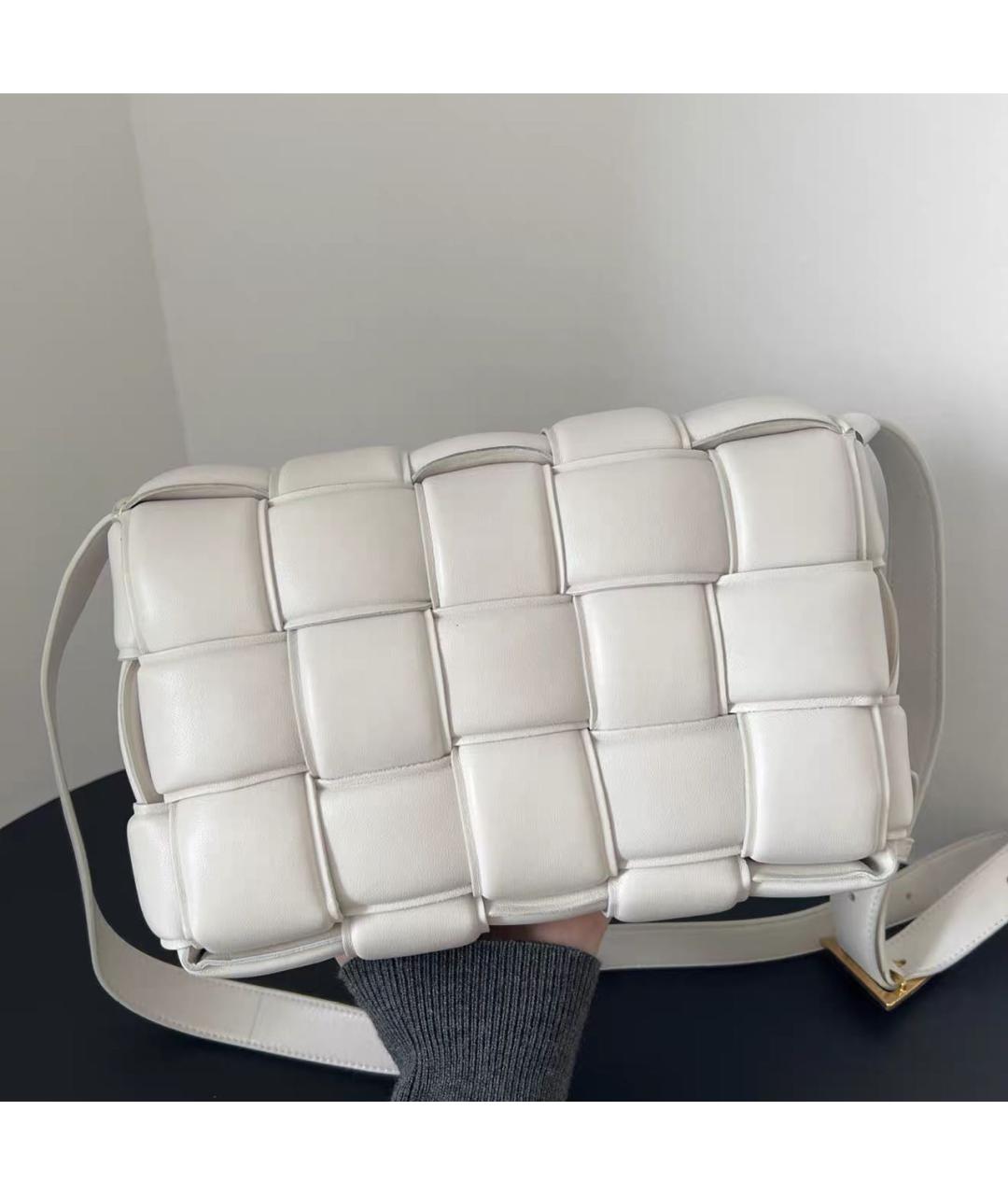 BOTTEGA VENETA Белая кожаная сумка через плечо, фото 2