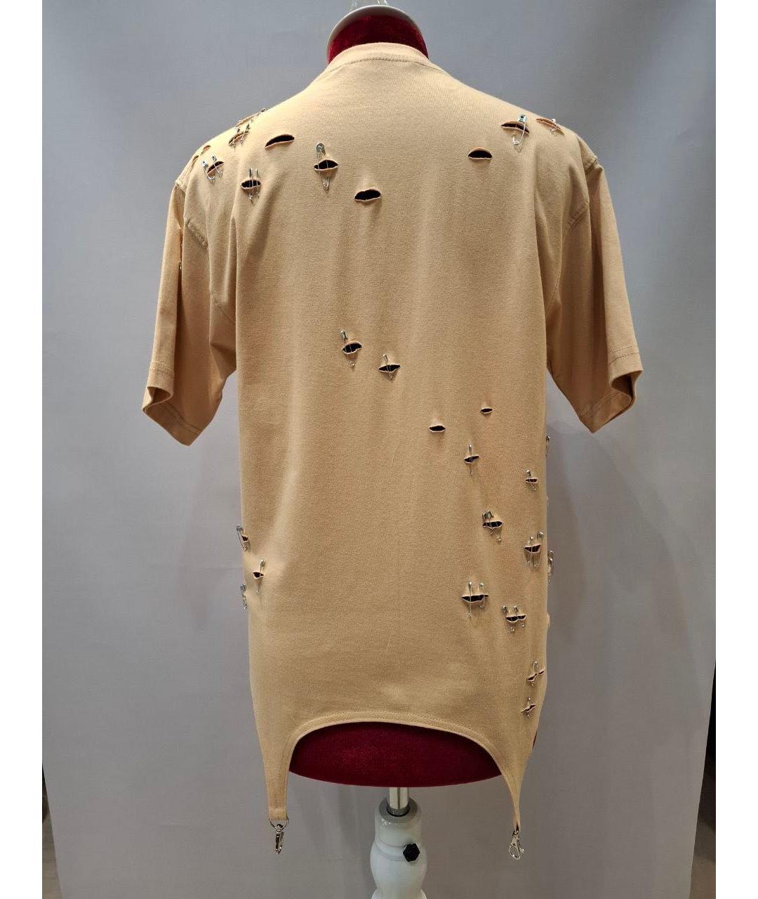 YANA RASKOVALOVA Бежевая хлопковая футболка, фото 2