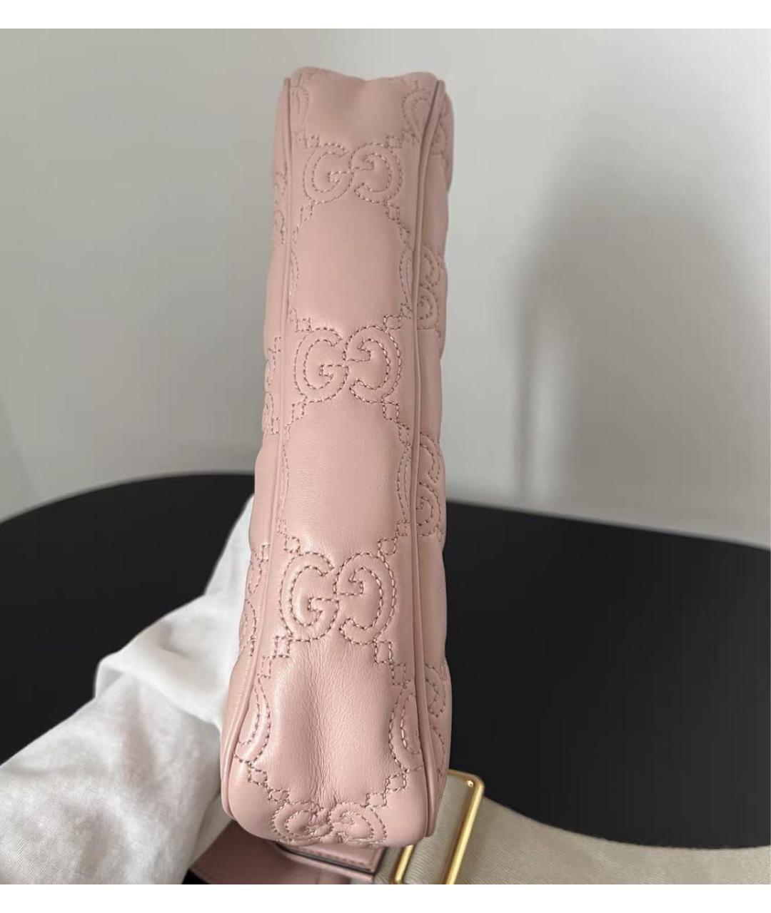GUCCI Розовая кожаная сумка с короткими ручками, фото 3