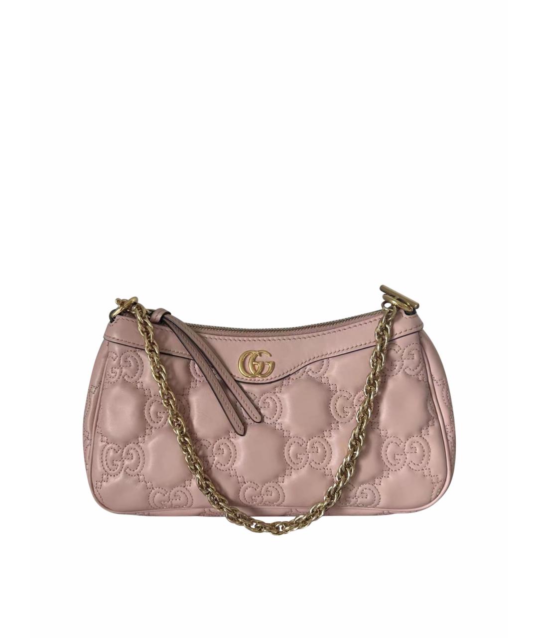 GUCCI Розовая кожаная сумка с короткими ручками, фото 1