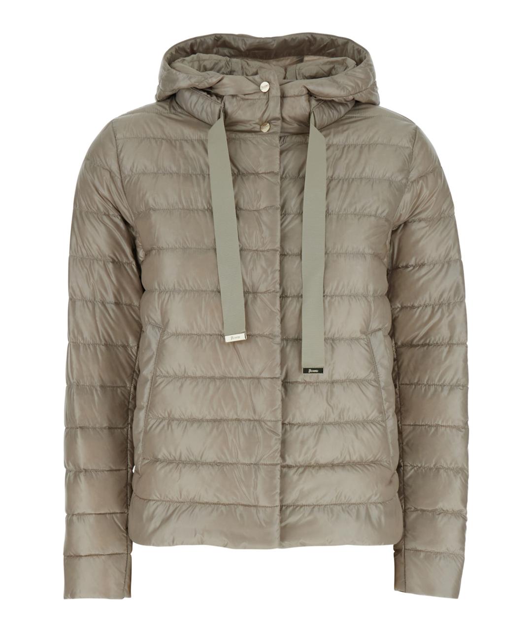 HERNO Бежевый полиамидовый пуховик, фото 1