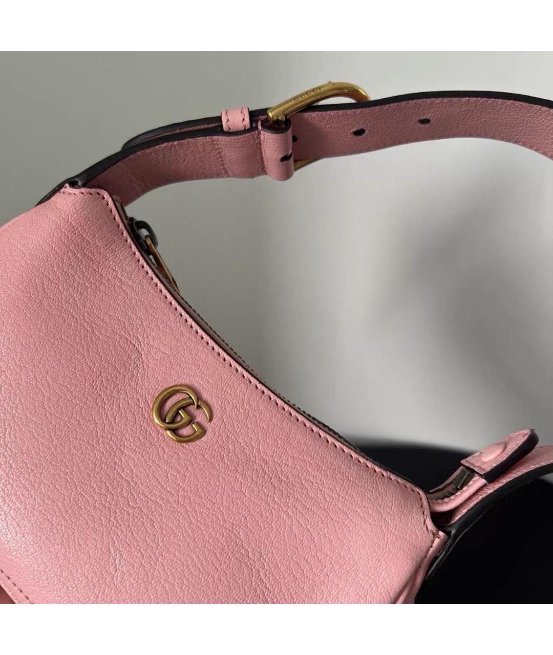 GUCCI Розовая кожаная сумка с короткими ручками, фото 5