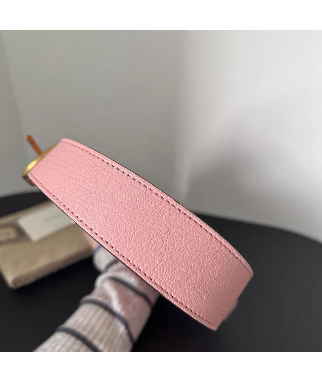 GUCCI Розовая кожаная сумка с короткими ручками, фото 4
