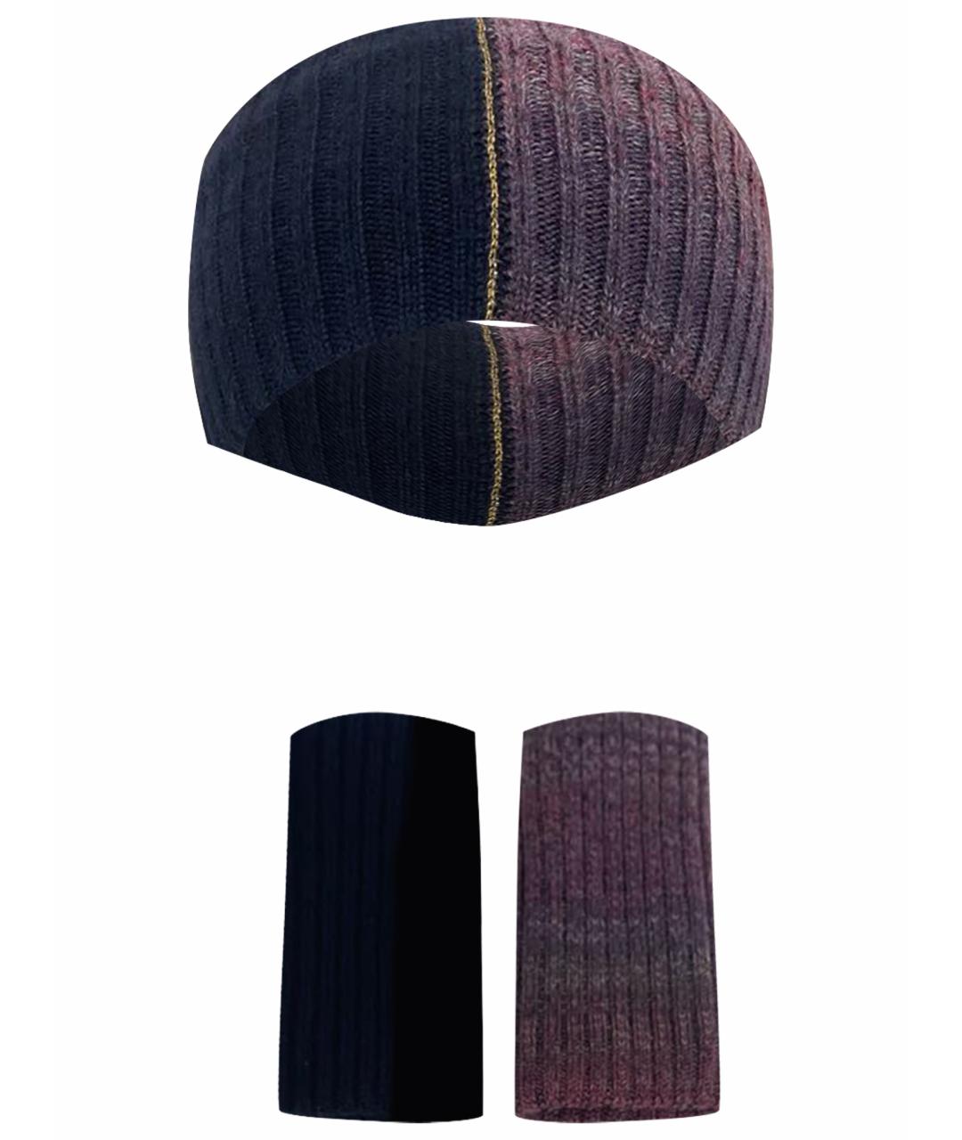 CHANEL Темно-синяя кашемировая повязка на голову, фото 1