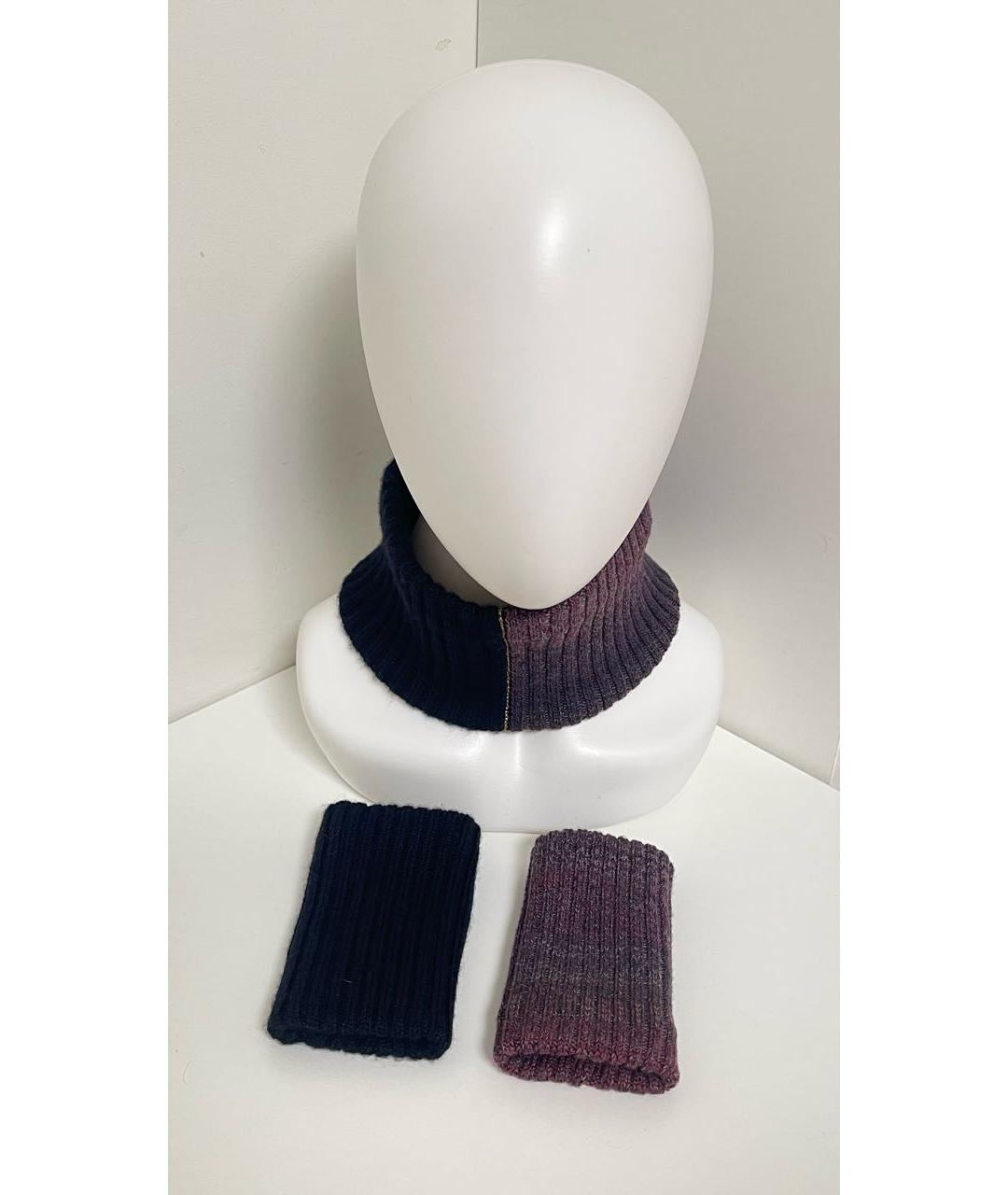 CHANEL Темно-синяя кашемировая повязка на голову, фото 4