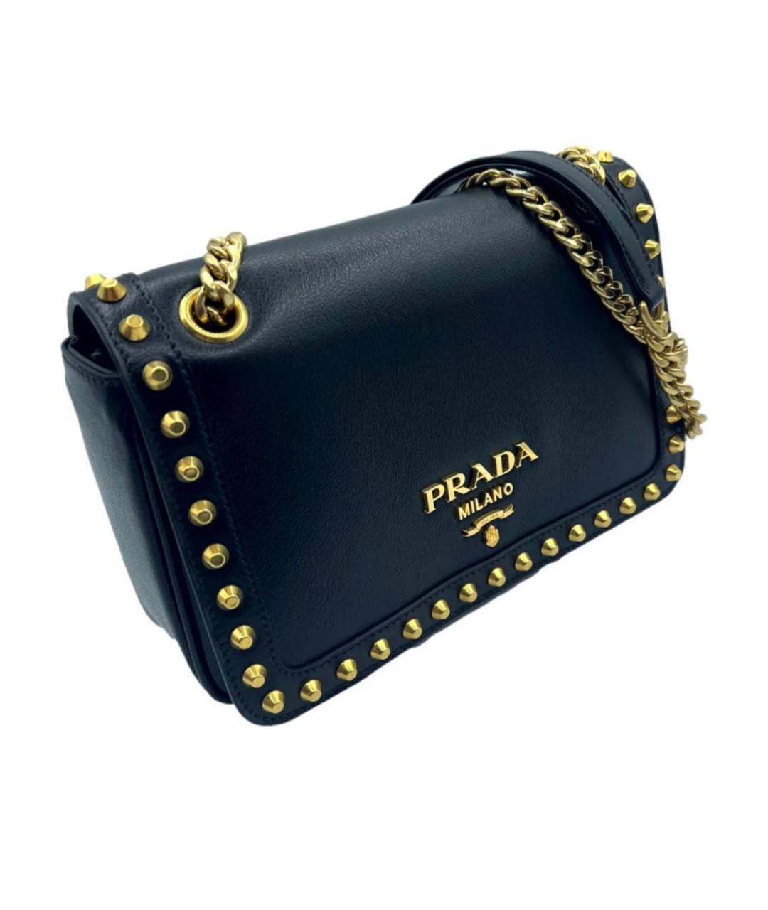 PRADA Черная кожаная сумка через плечо, фото 2