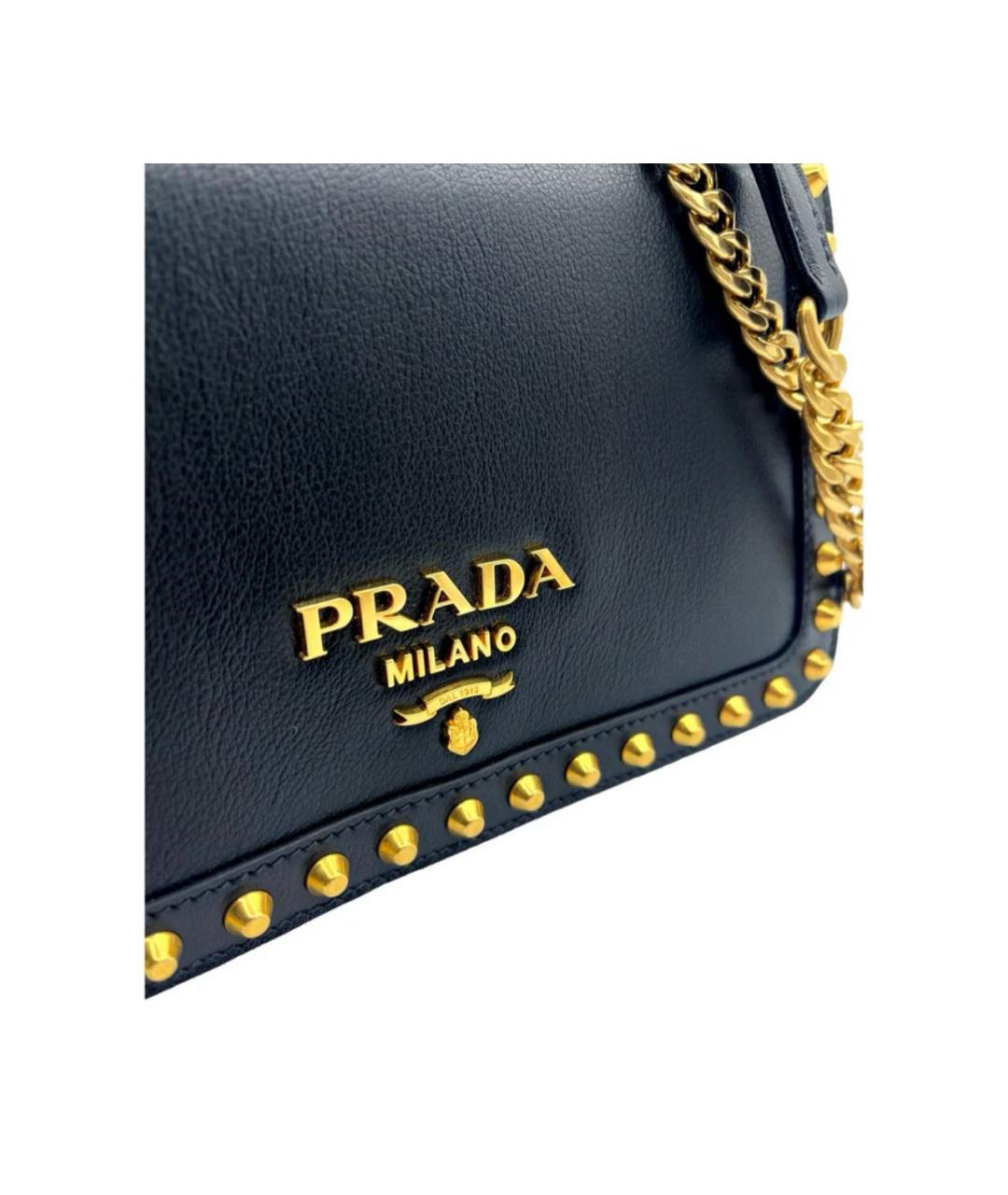 PRADA Черная кожаная сумка через плечо, фото 5