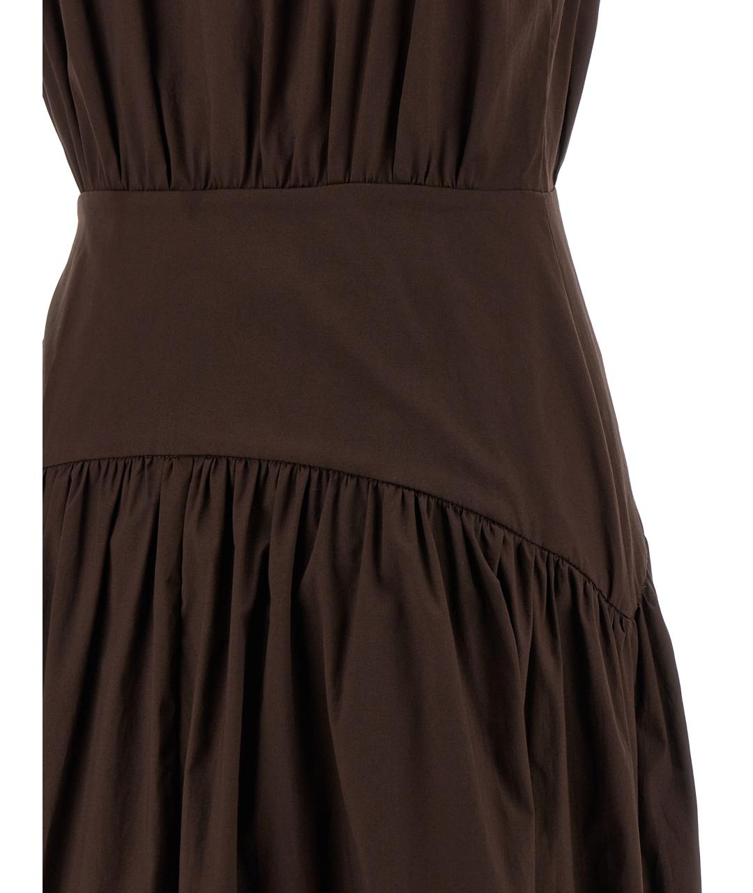 STAUD Коричневое хлопковое платье, фото 4