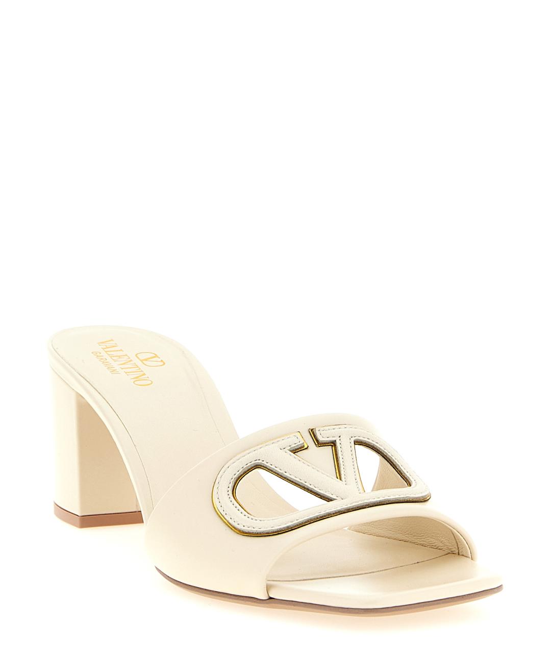 VALENTINO Белые кожаные сандалии, фото 2