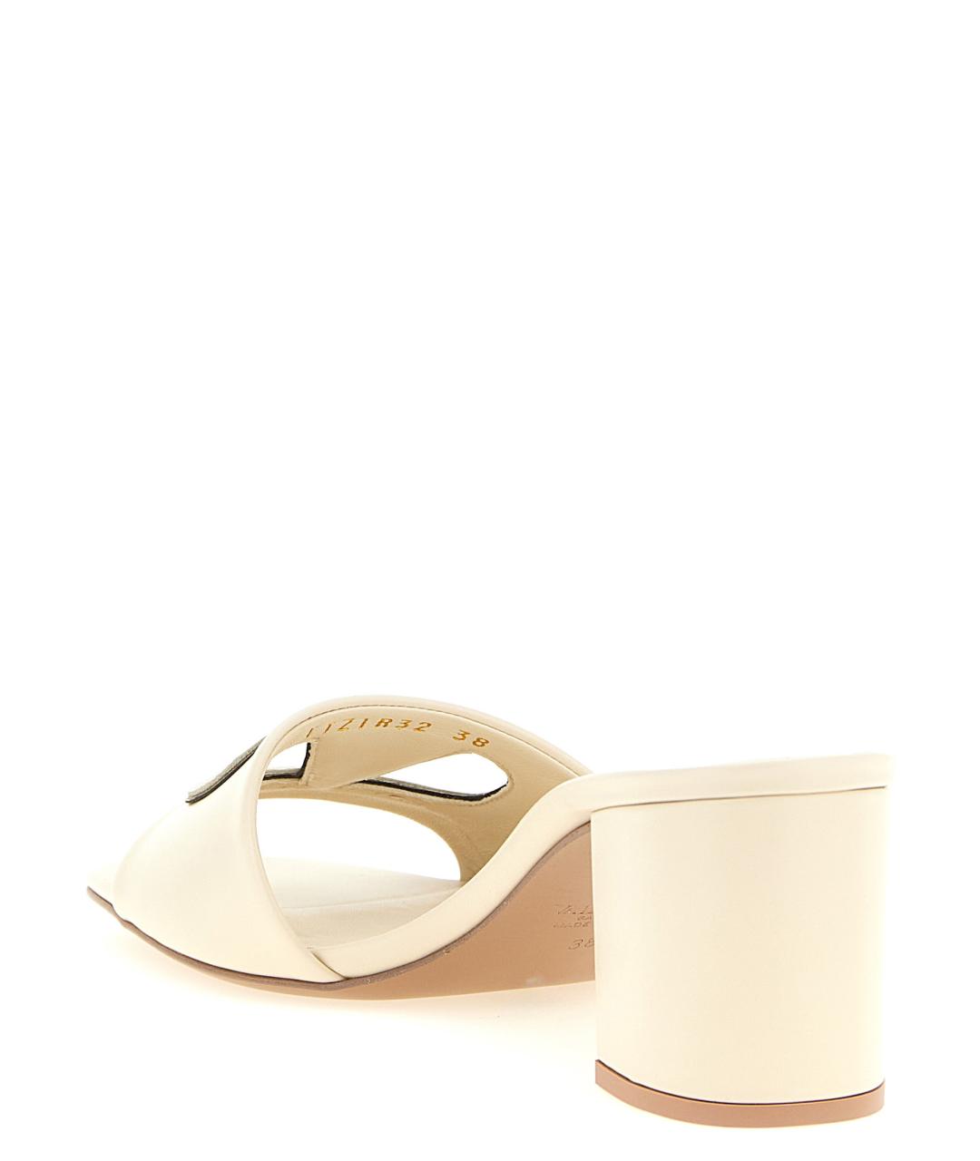 VALENTINO Белые кожаные сандалии, фото 3