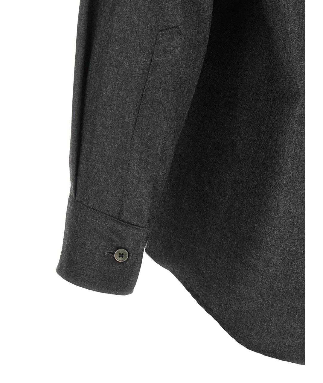 AURALEE Серая шерстяная кэжуал рубашка, фото 4