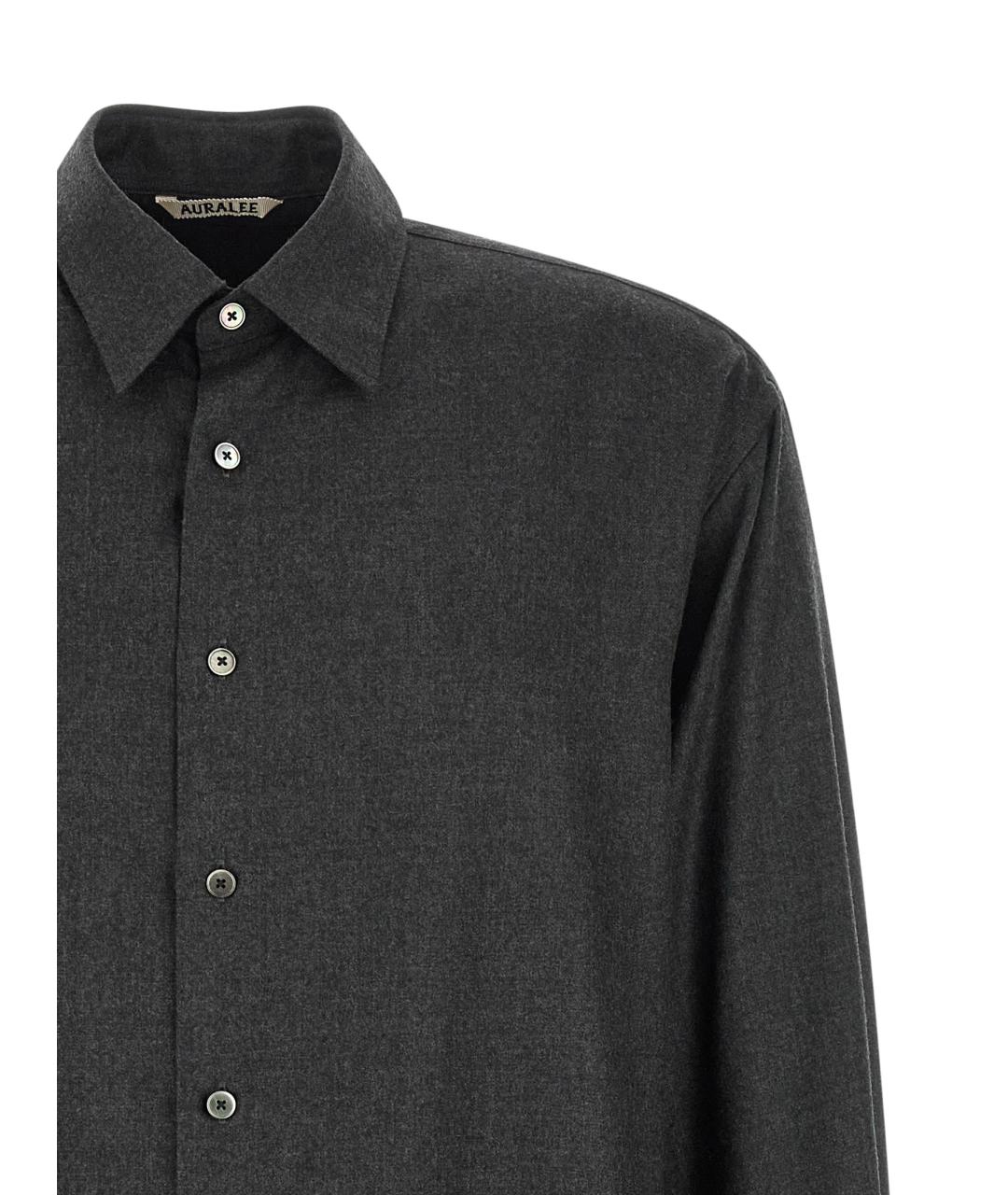 AURALEE Серая шерстяная кэжуал рубашка, фото 3