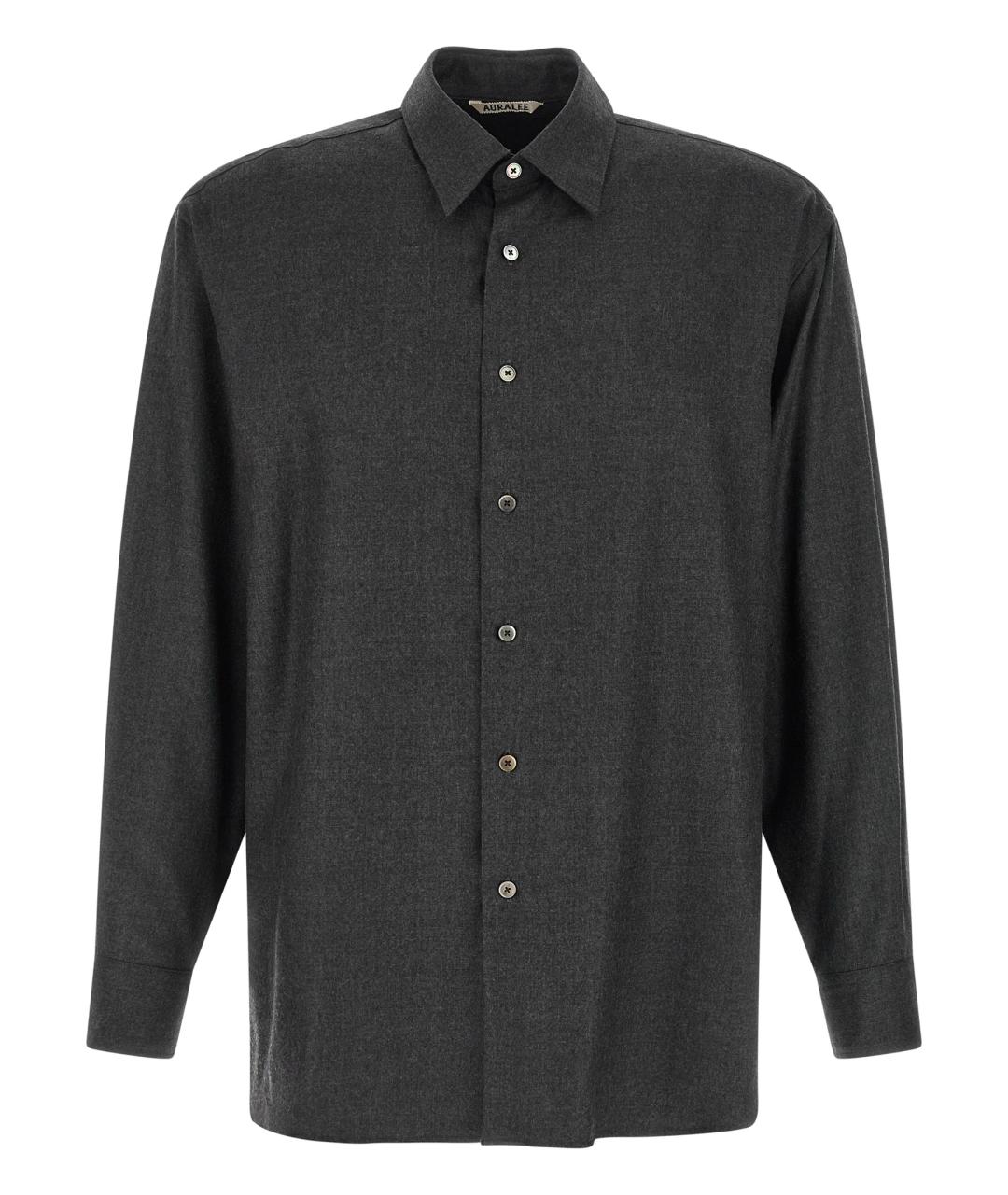 AURALEE Серая шерстяная кэжуал рубашка, фото 1