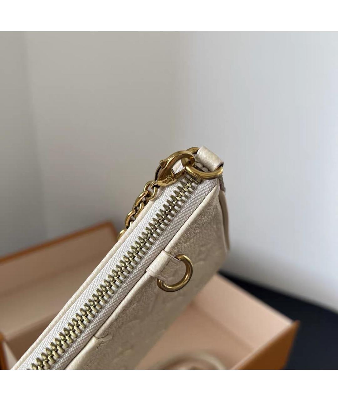 LOUIS VUITTON Бежевая кожаная сумка через плечо, фото 8