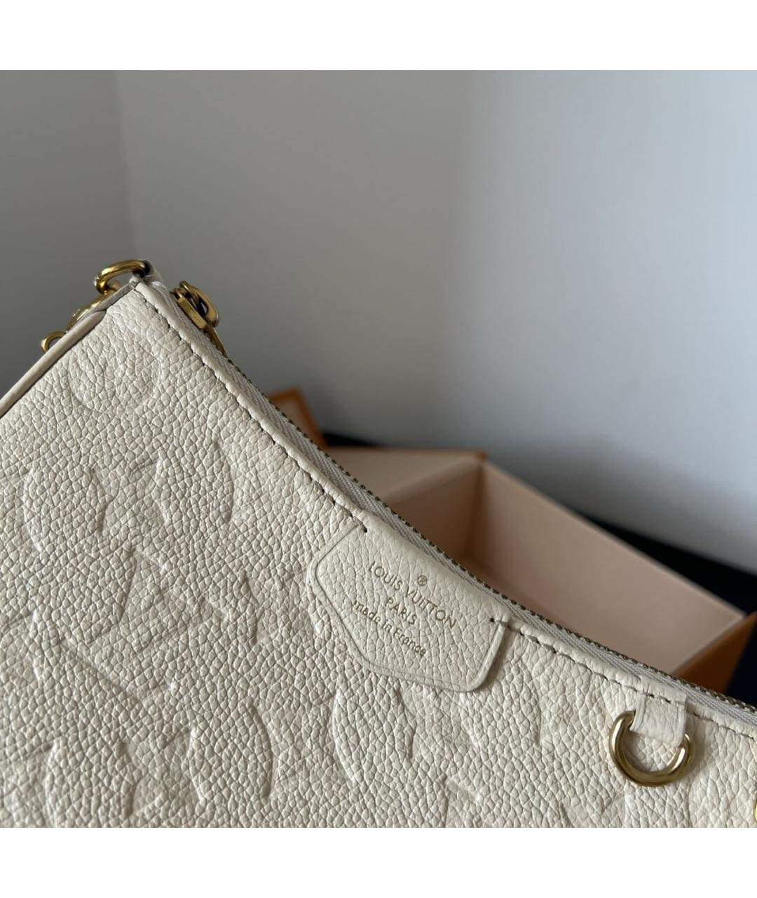 LOUIS VUITTON Бежевая кожаная сумка через плечо, фото 5