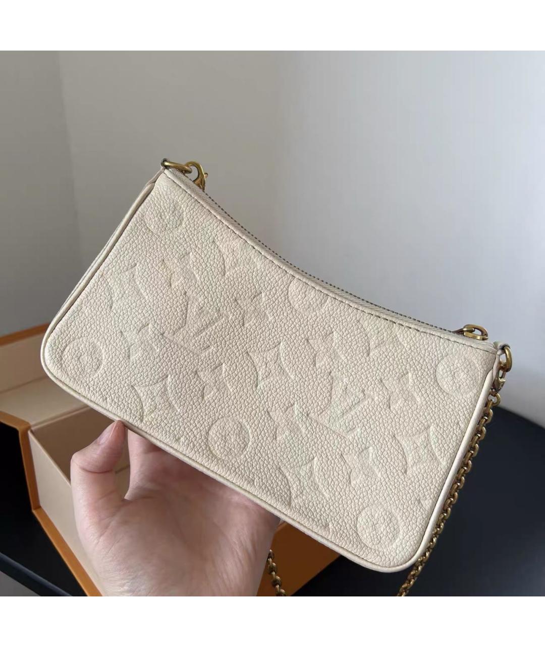 LOUIS VUITTON Бежевая кожаная сумка через плечо, фото 2