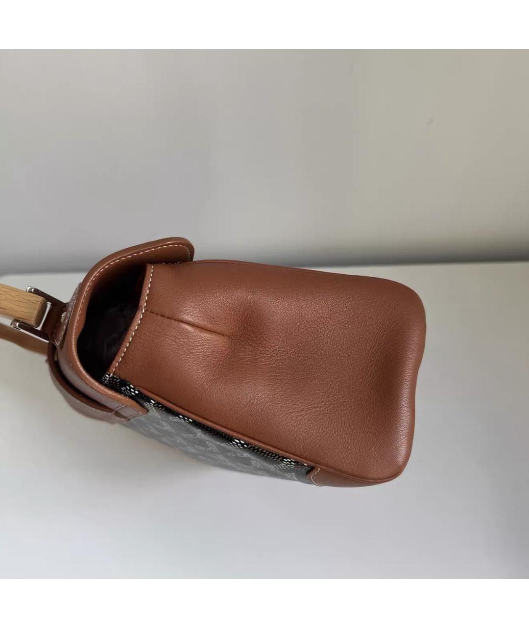 GOYARD Коричневая кожаная сумка через плечо, фото 6