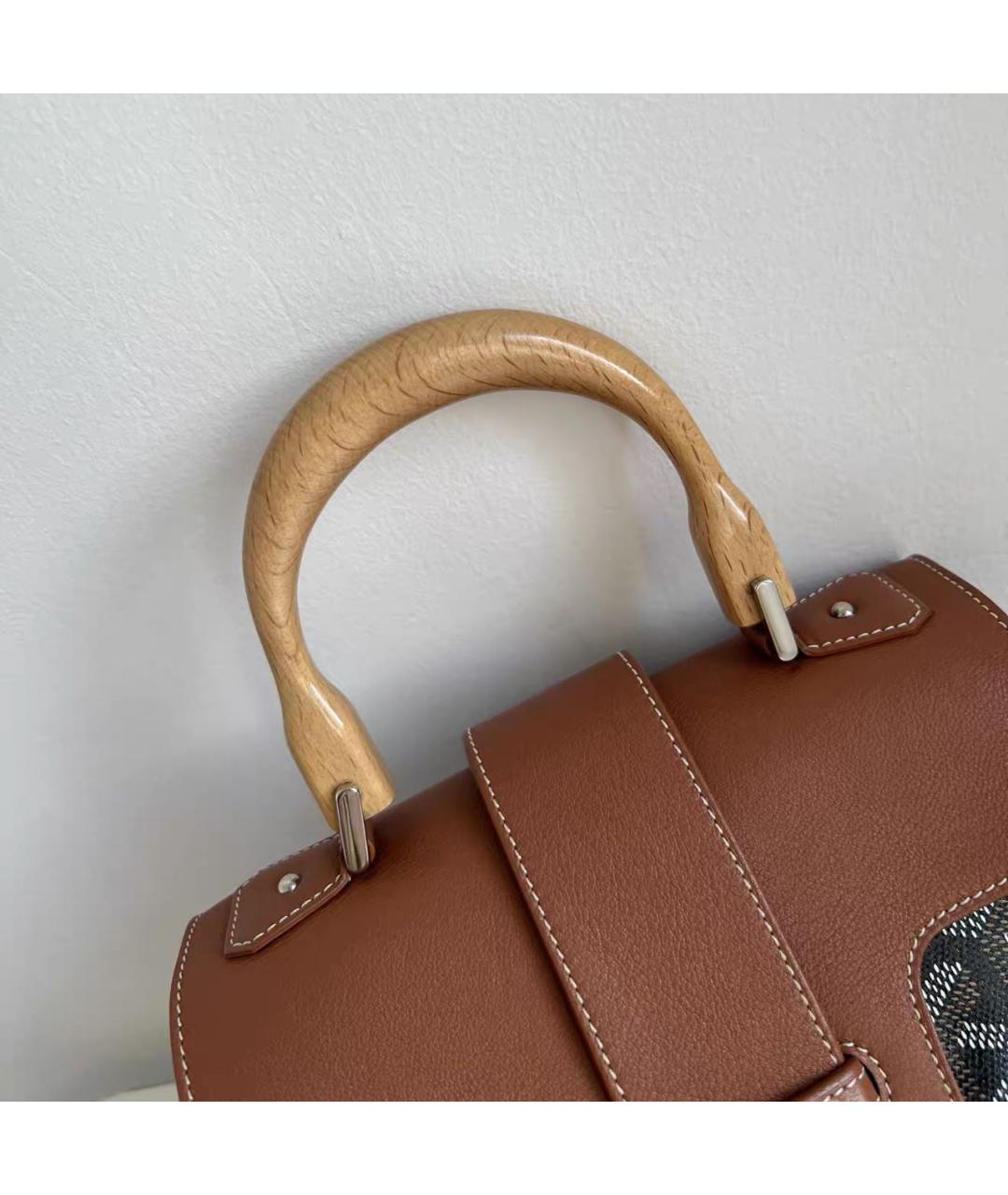 GOYARD Коричневая кожаная сумка через плечо, фото 3