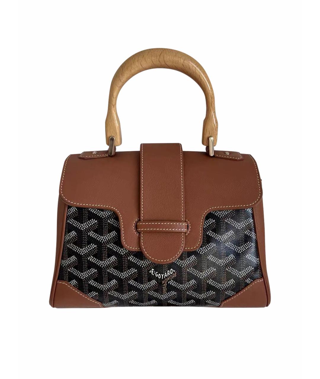 GOYARD Коричневая кожаная сумка через плечо, фото 1