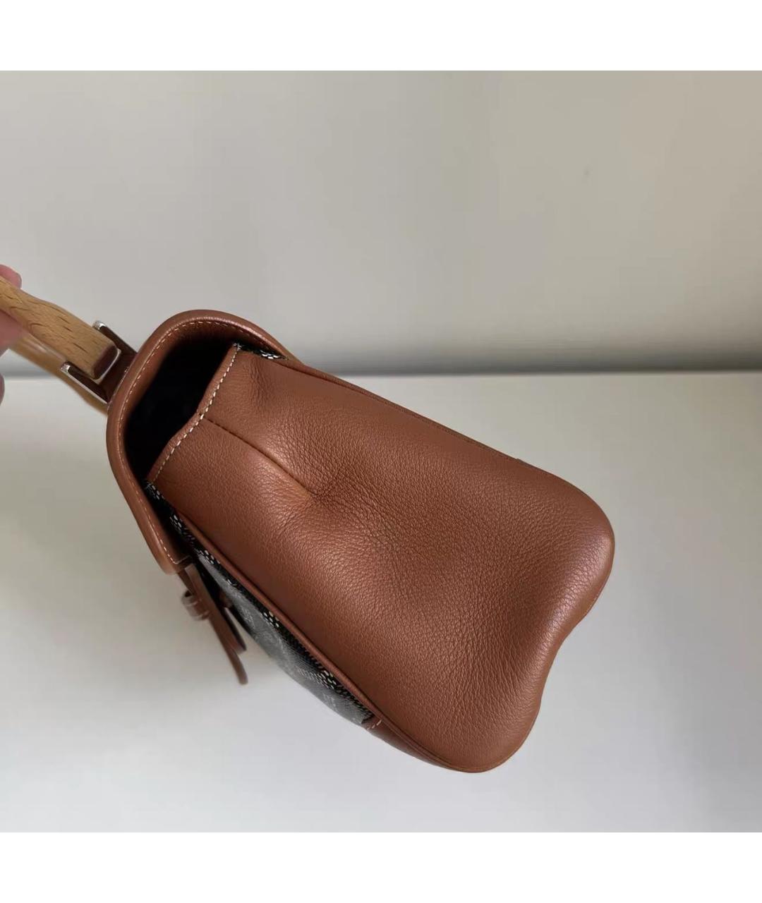 GOYARD Коричневая кожаная сумка через плечо, фото 7