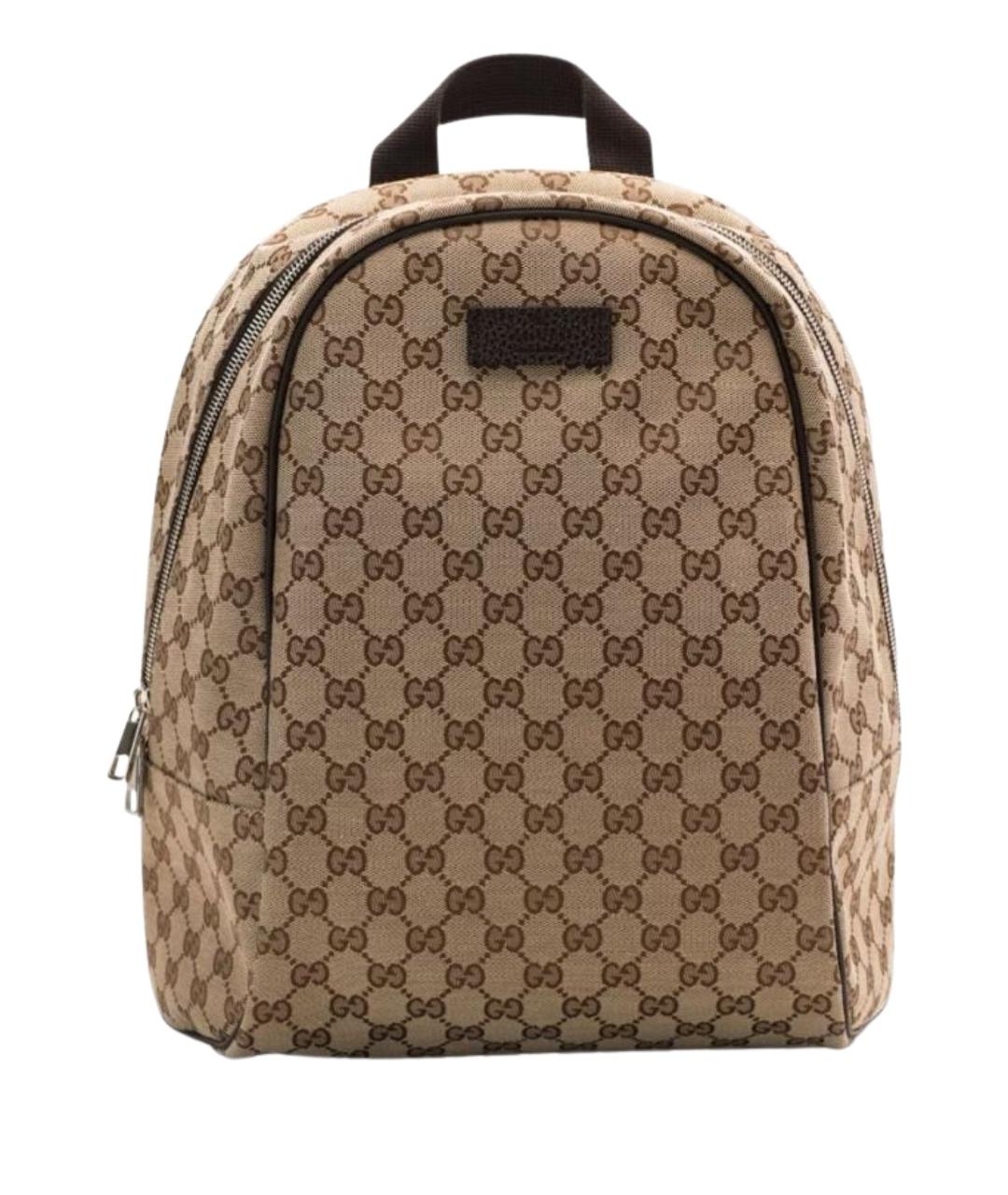 GUCCI Коричневый тканевый рюкзак, фото 1