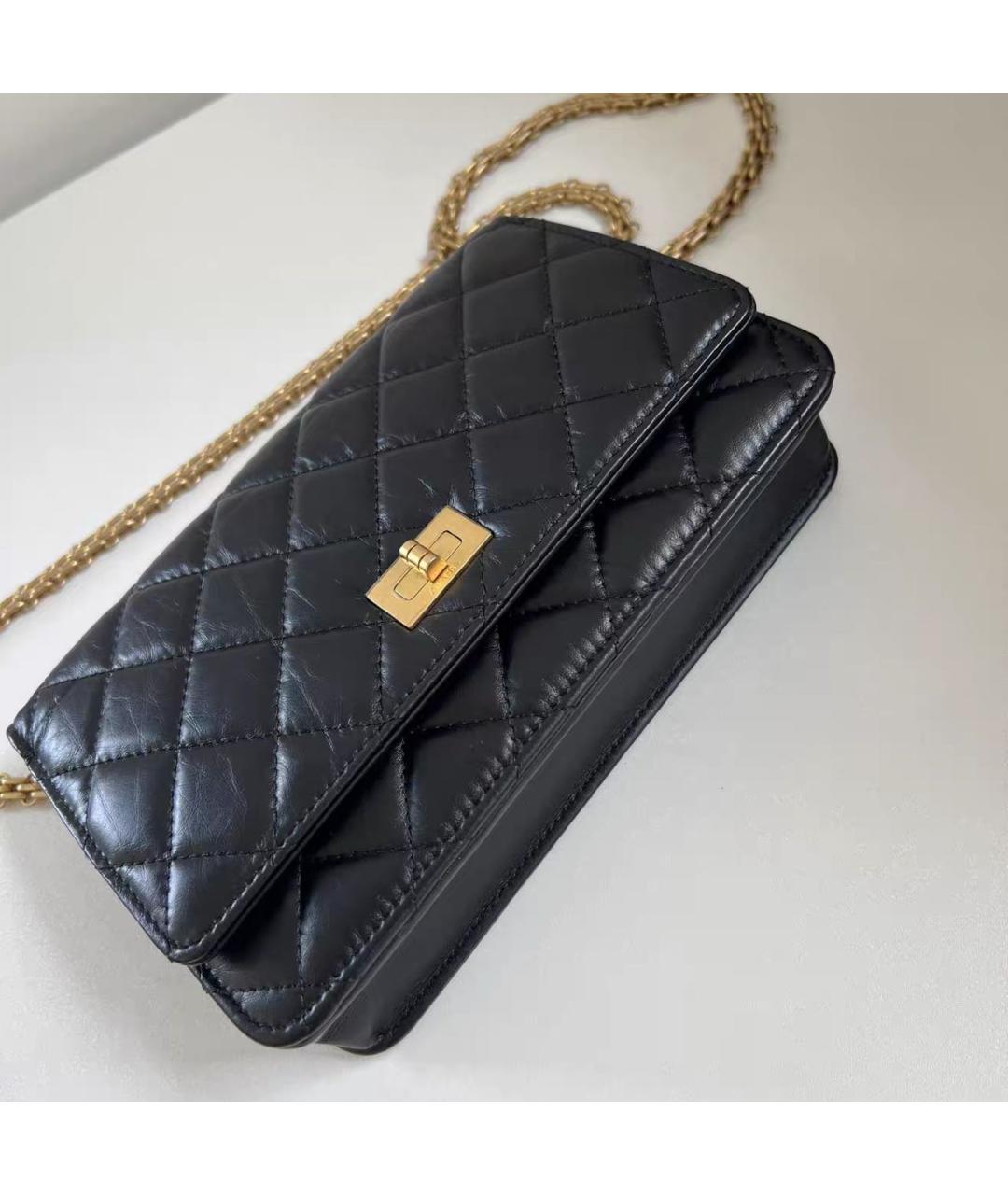 CHANEL Черная кожаная сумка через плечо, фото 3