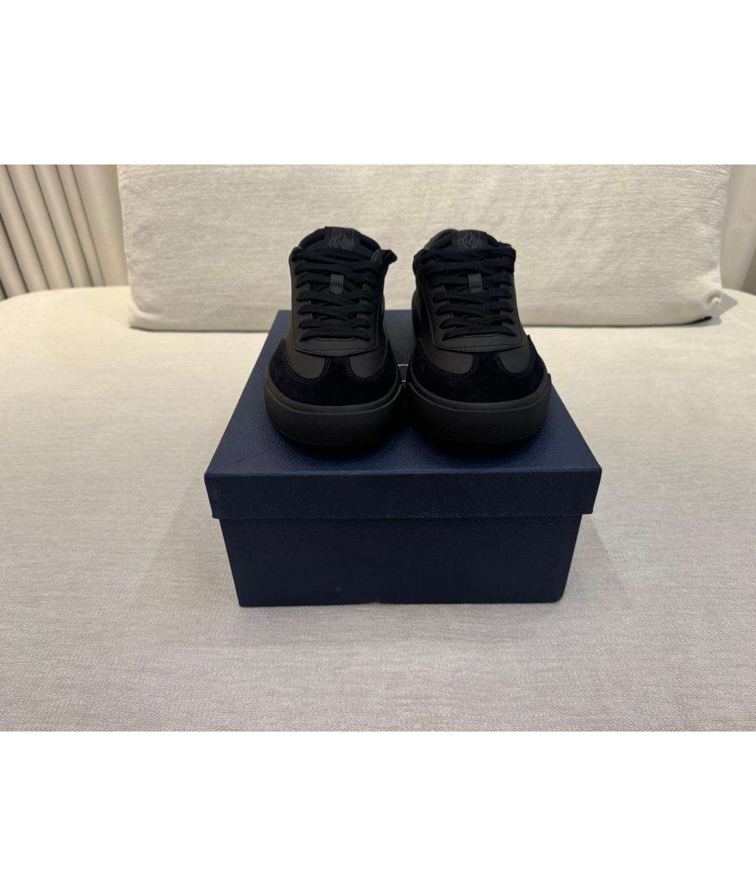 CHRISTIAN DIOR Черные кожаные низкие кроссовки / кеды, фото 2