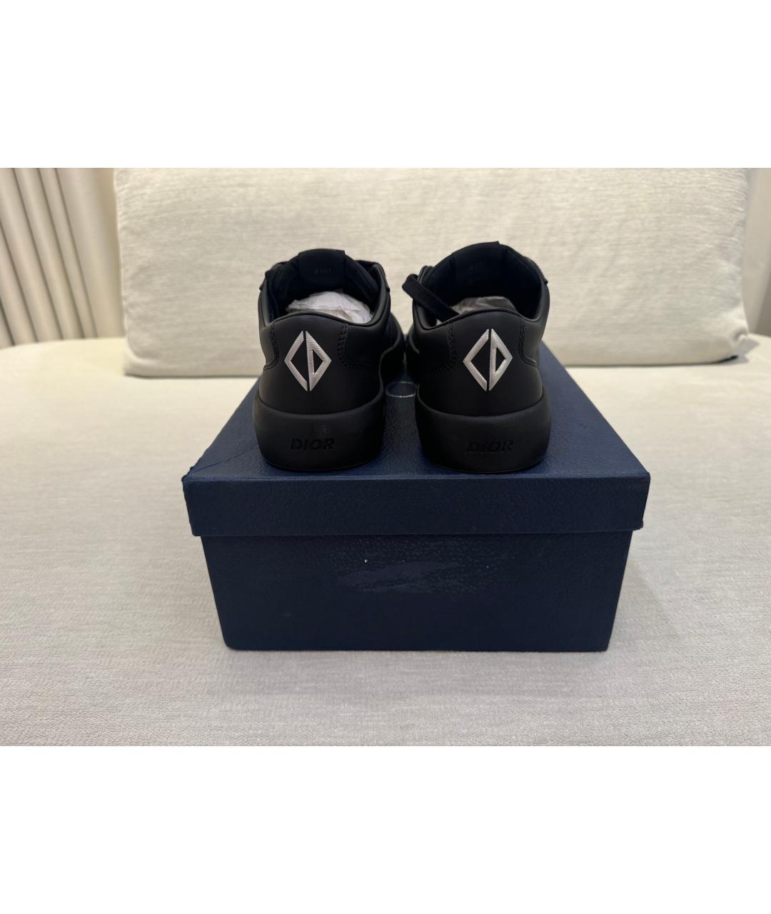 CHRISTIAN DIOR Черные кожаные низкие кроссовки / кеды, фото 3