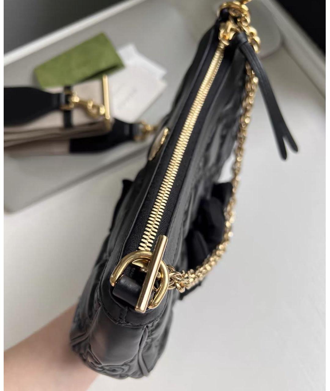 GUCCI Черная кожаная сумка через плечо, фото 3