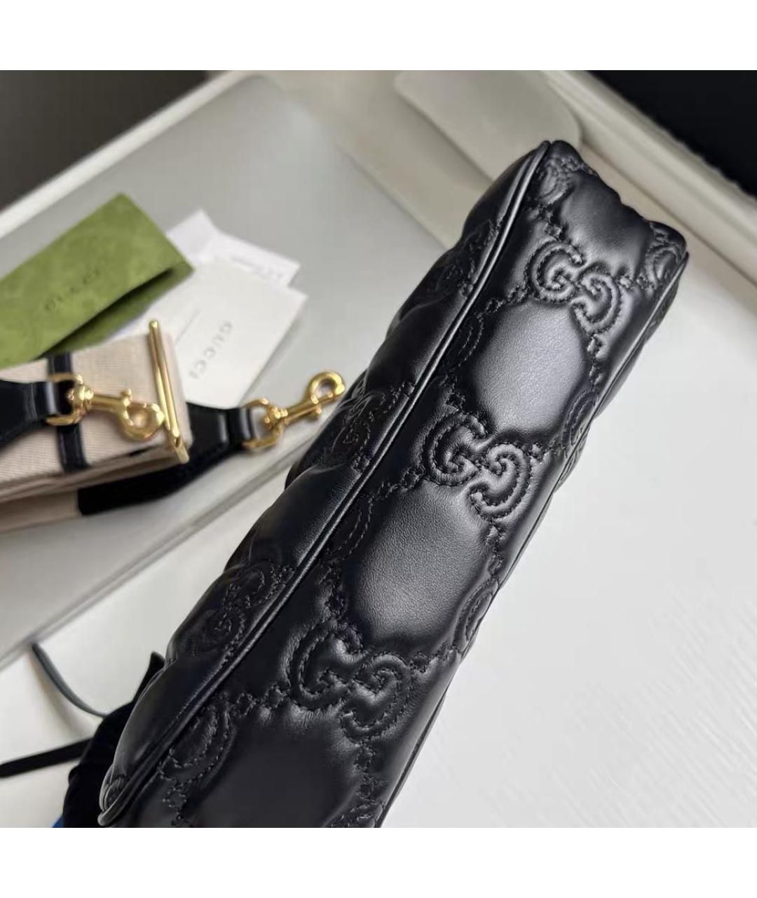 GUCCI Черная кожаная сумка через плечо, фото 4