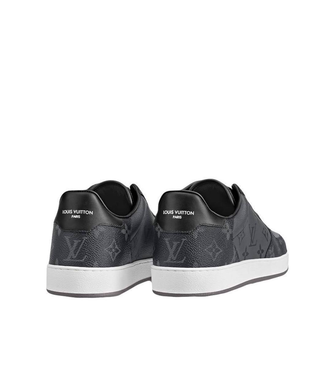LOUIS VUITTON Черные кожаные низкие кроссовки / кеды, фото 3