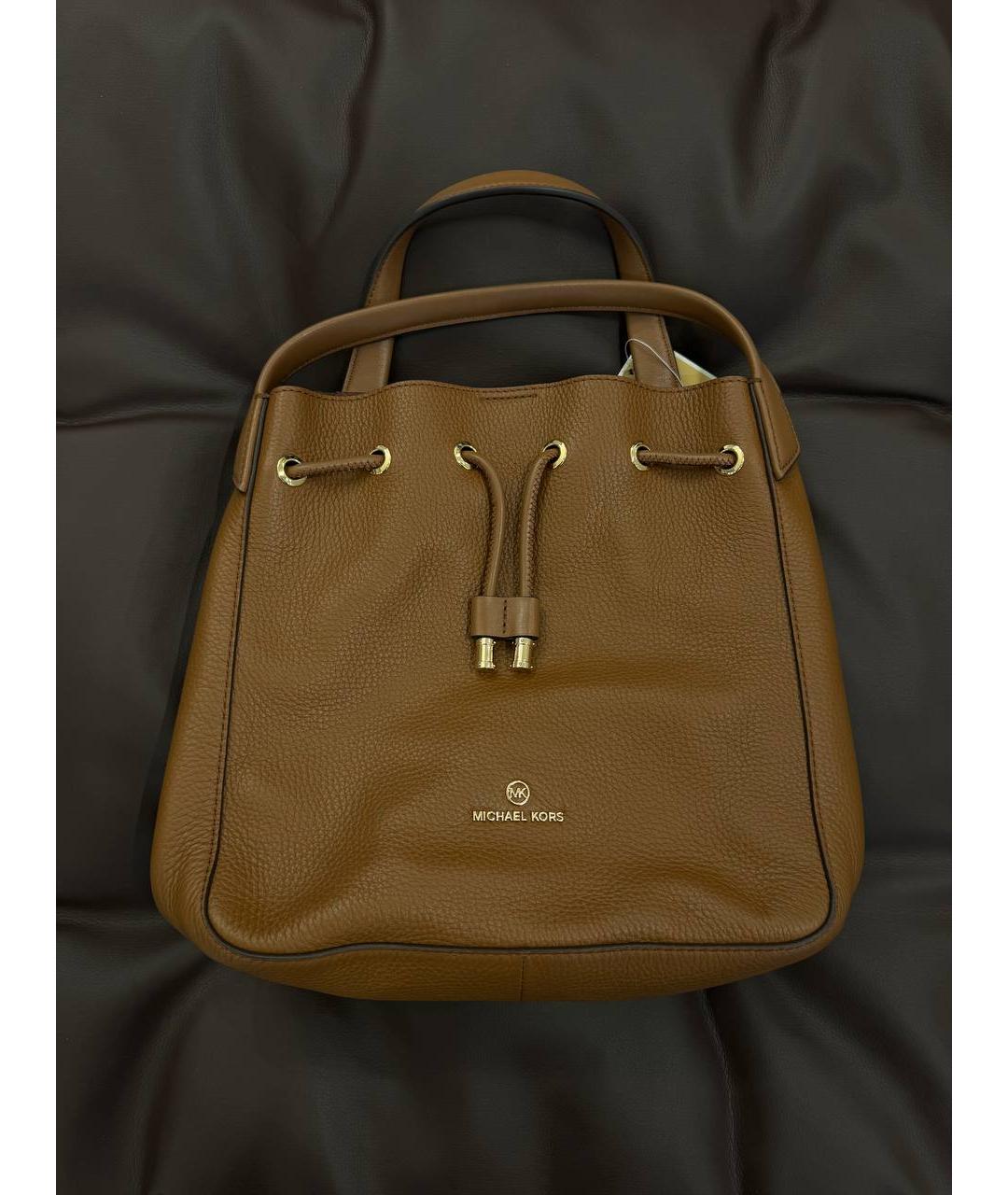 MICHAEL KORS Коричневая кожаная сумка через плечо, фото 3