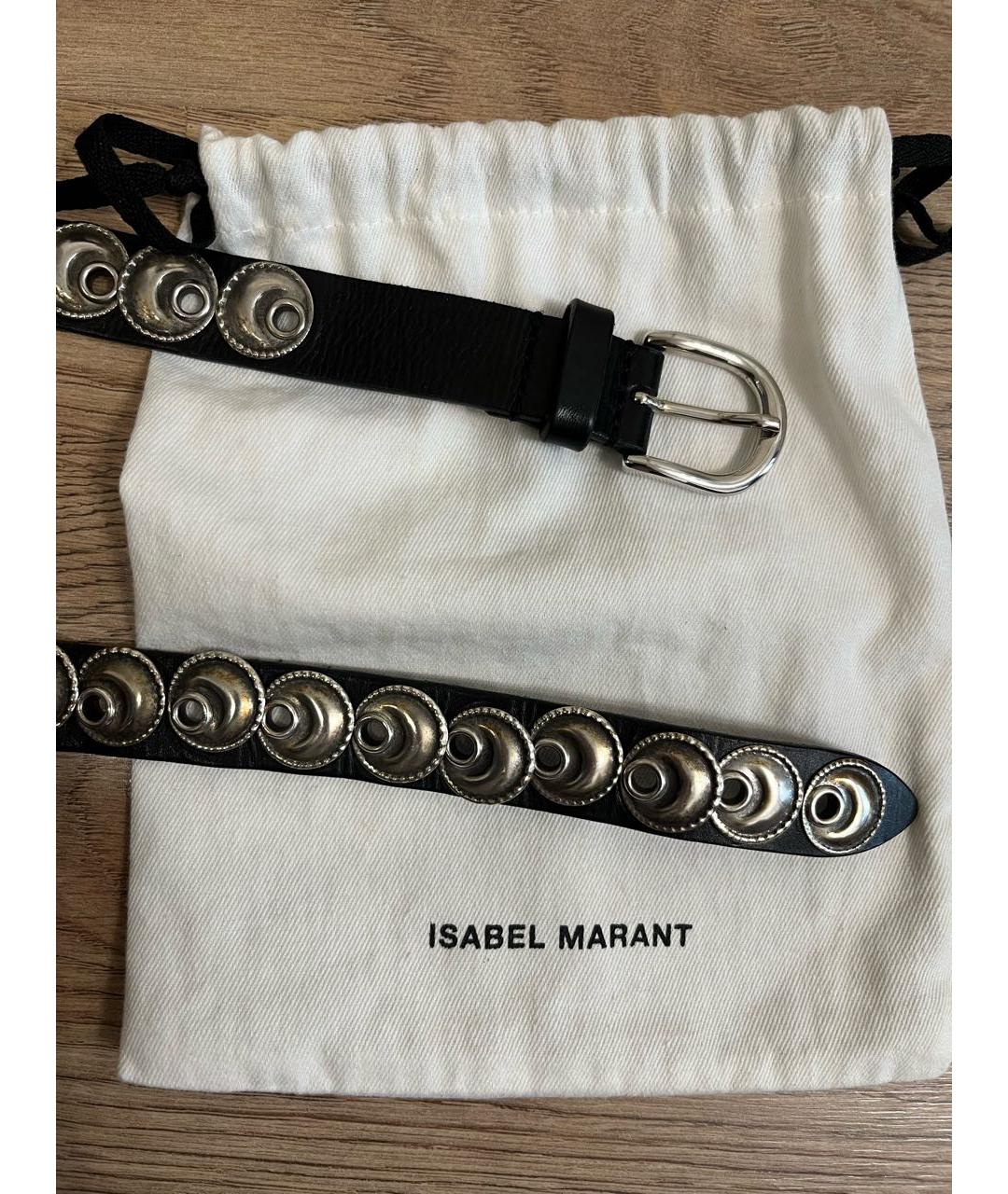 ISABEL MARANT Черный кожаный ремень, фото 3