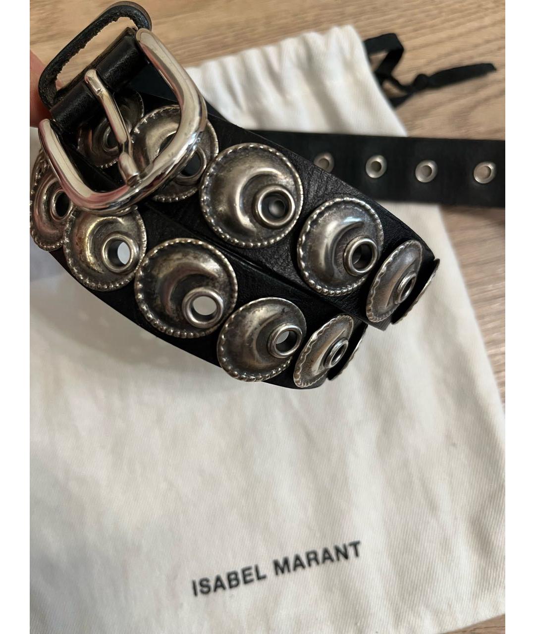 ISABEL MARANT Черный кожаный ремень, фото 6