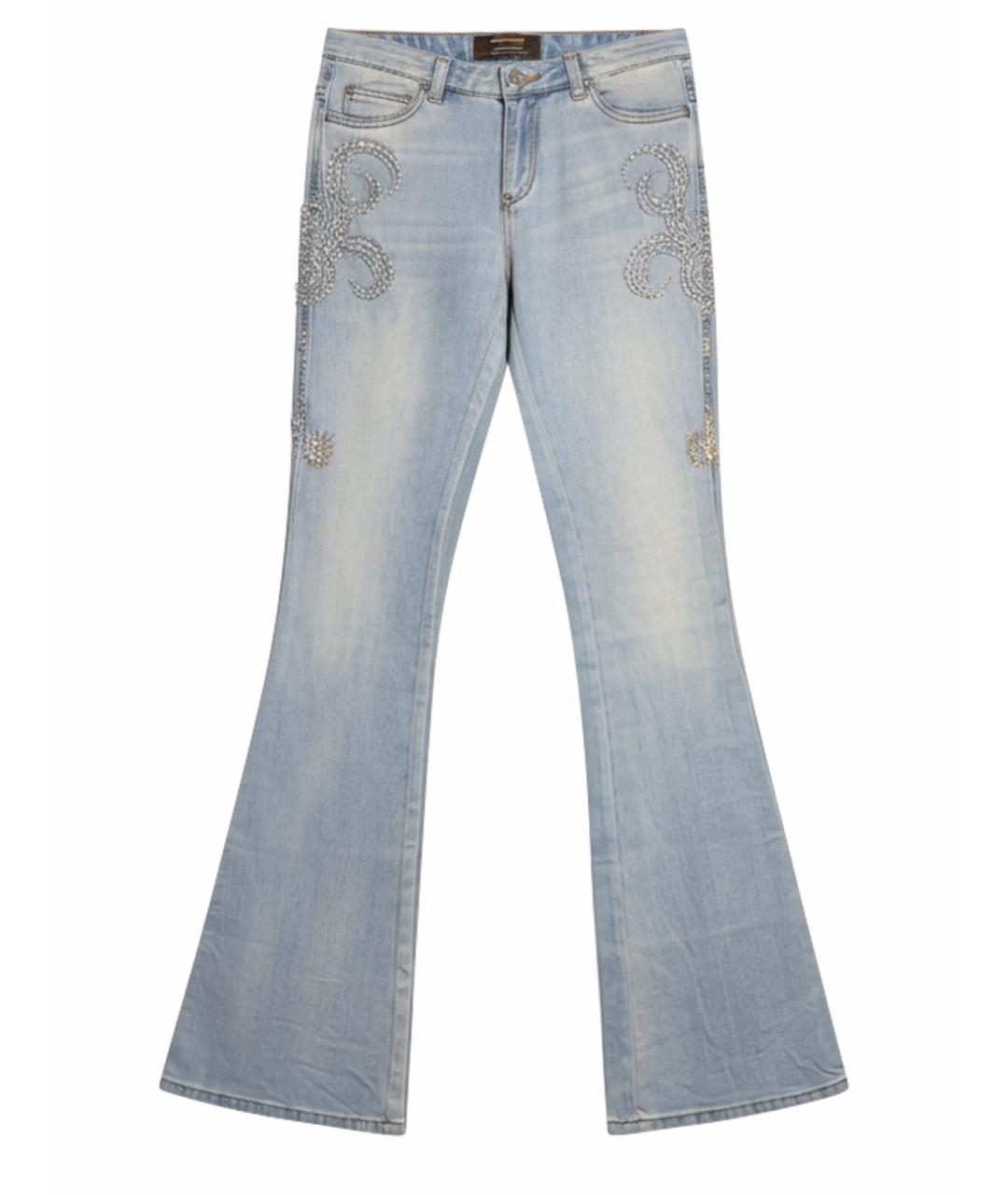 ROBERTO CAVALLI Голубые хлопковые джинсы клеш, фото 1