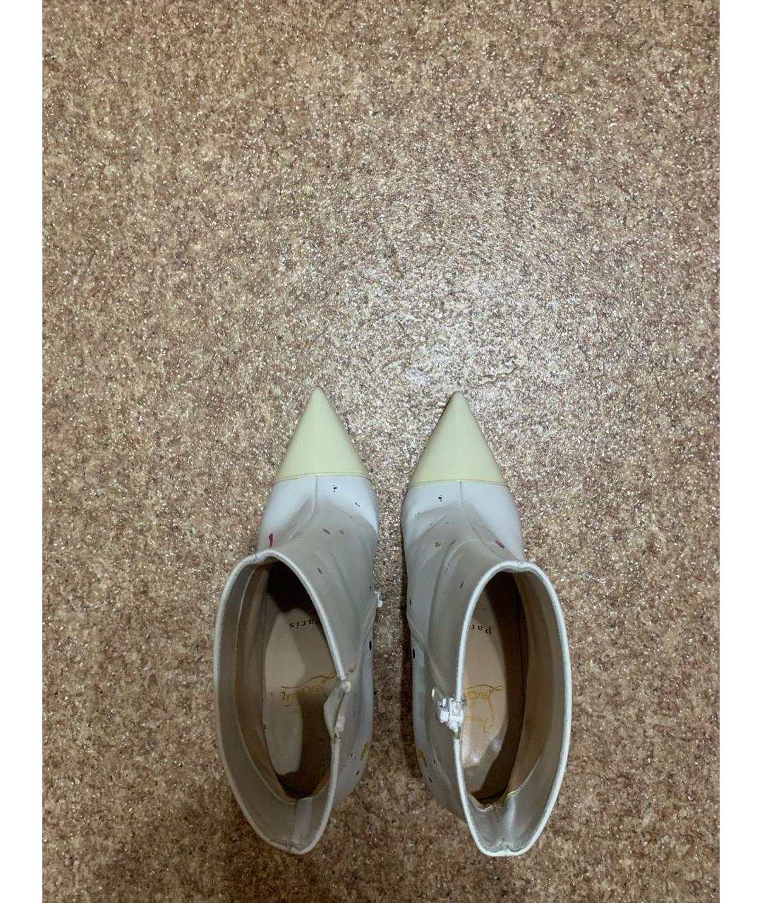 CHRISTIAN LOUBOUTIN Белые кожаные ботильоны, фото 4