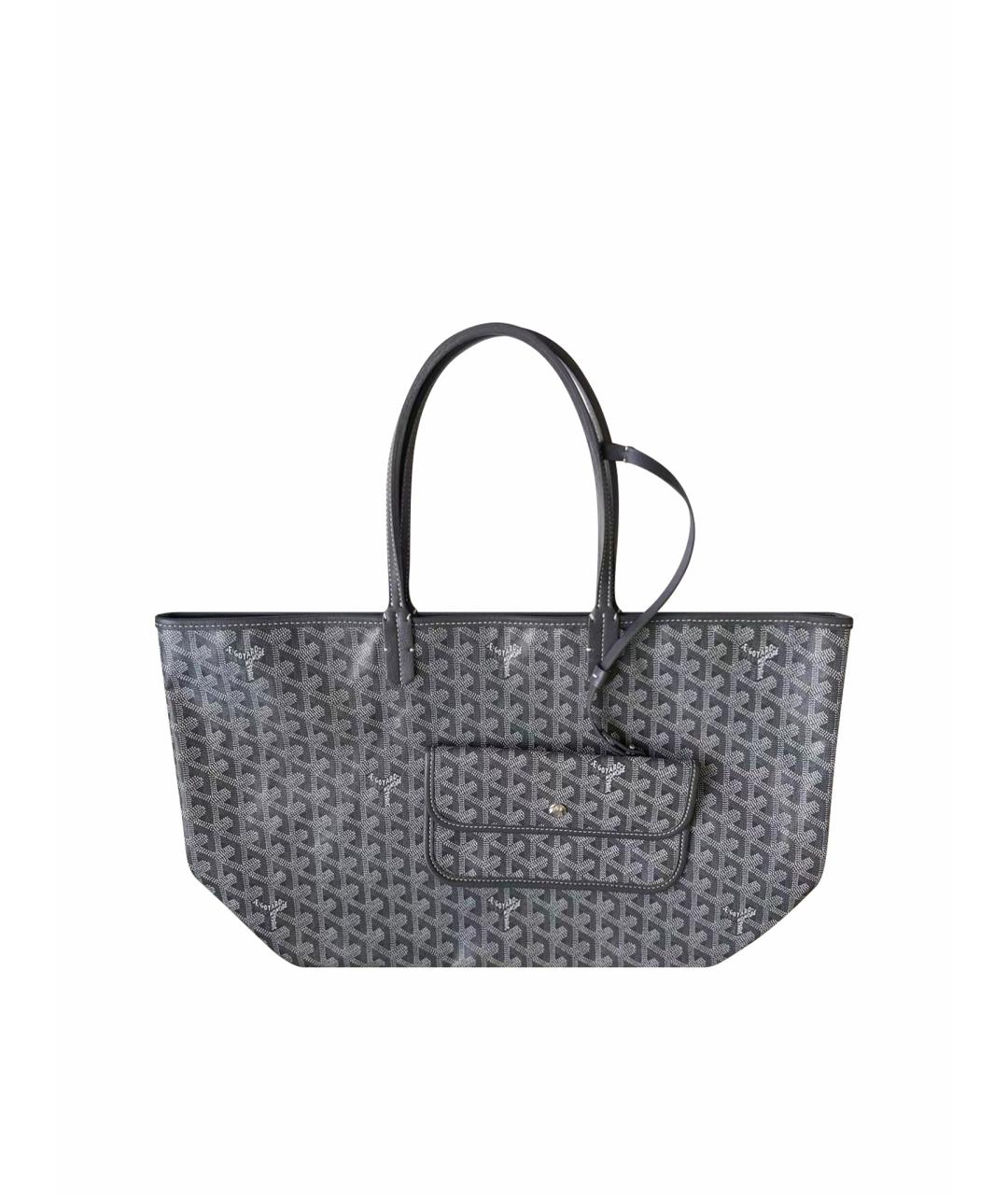 GOYARD Антрацитовая кожаная сумка тоут, фото 1