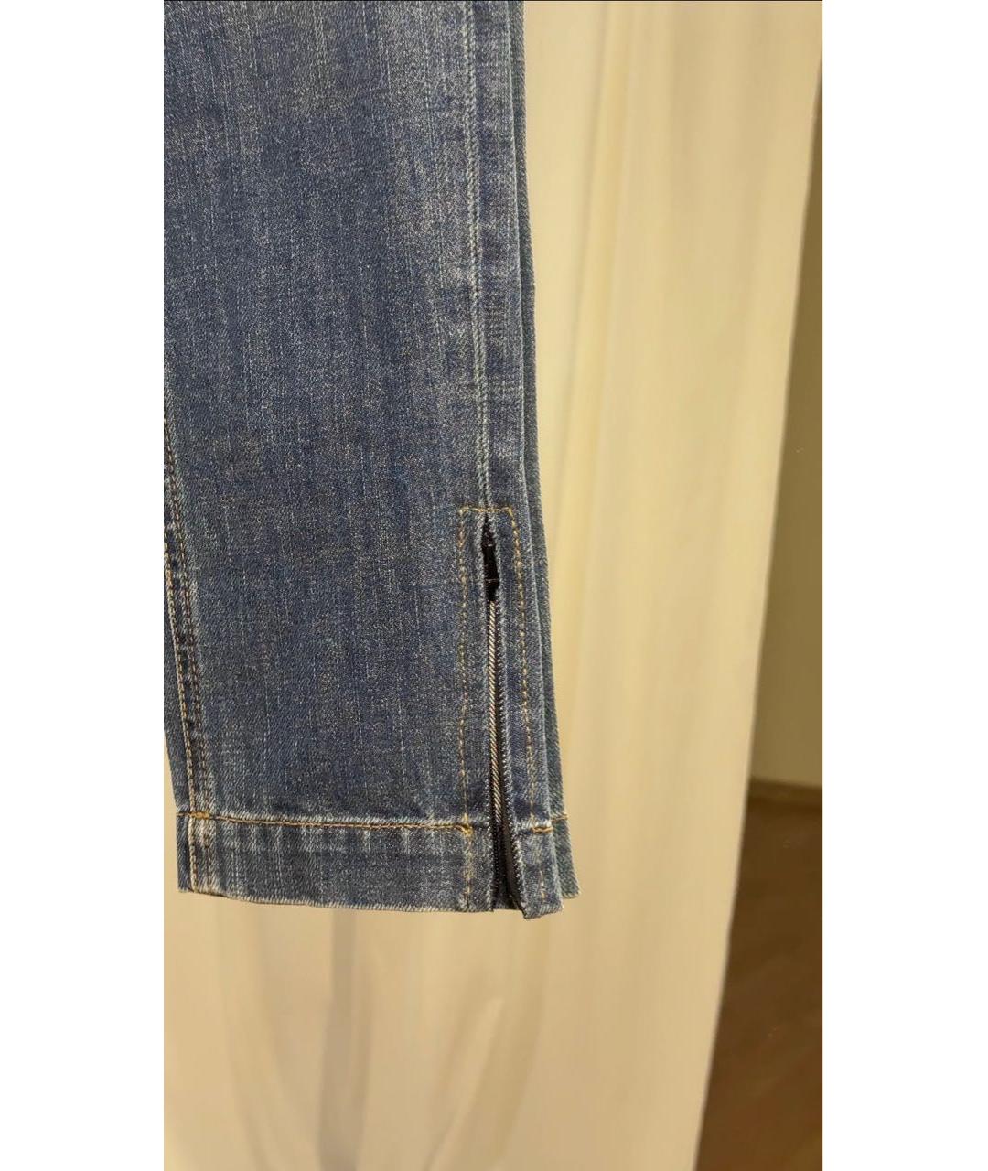 DOLCE&GABBANA Голубые хлопковые джинсы слим, фото 8