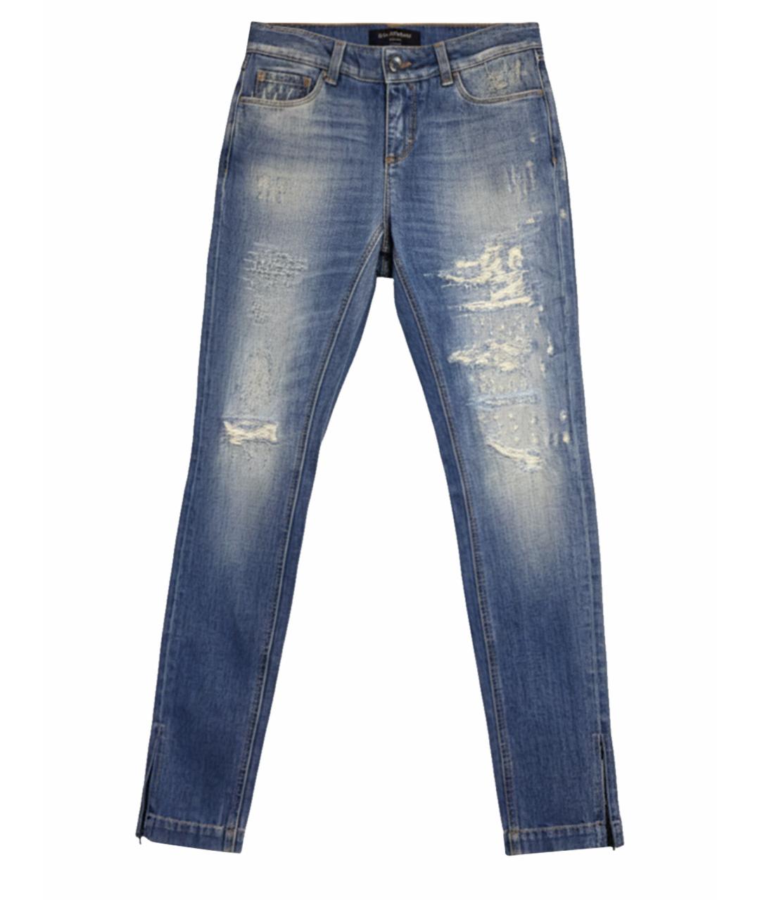 DOLCE&GABBANA Голубые хлопковые джинсы слим, фото 1