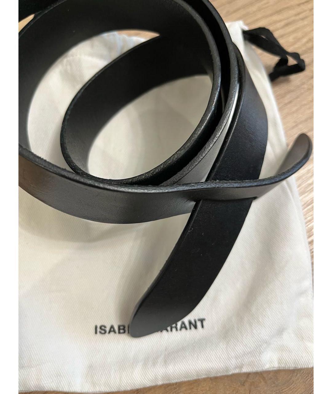 ISABEL MARANT Черный кожаный ремень, фото 4