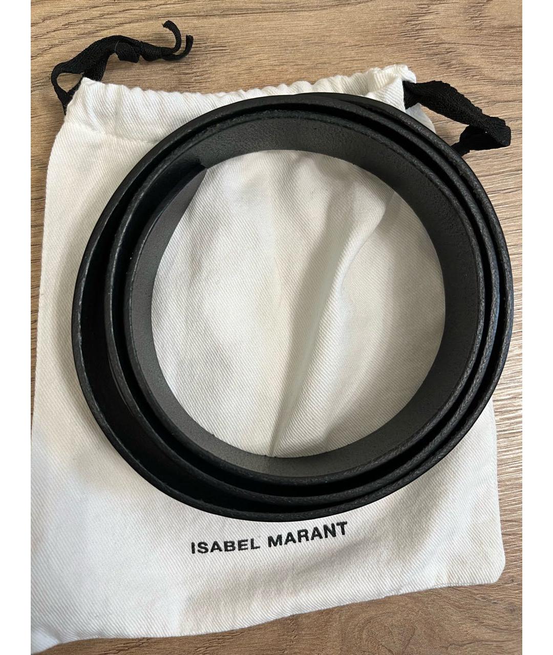 ISABEL MARANT Черный кожаный ремень, фото 2