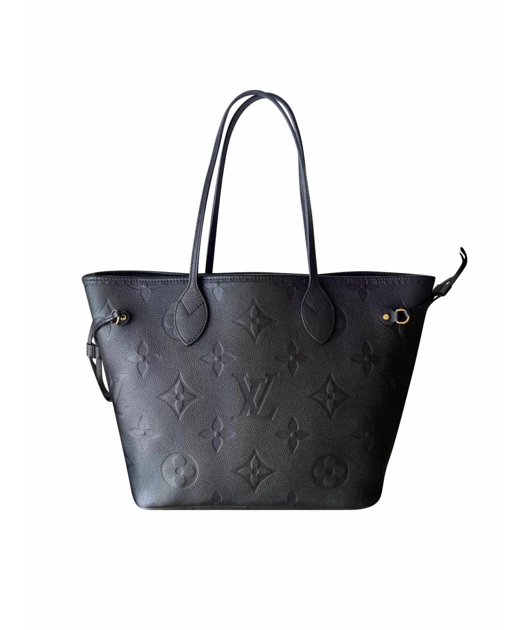 LOUIS VUITTON Черная кожаная сумка тоут, фото 1