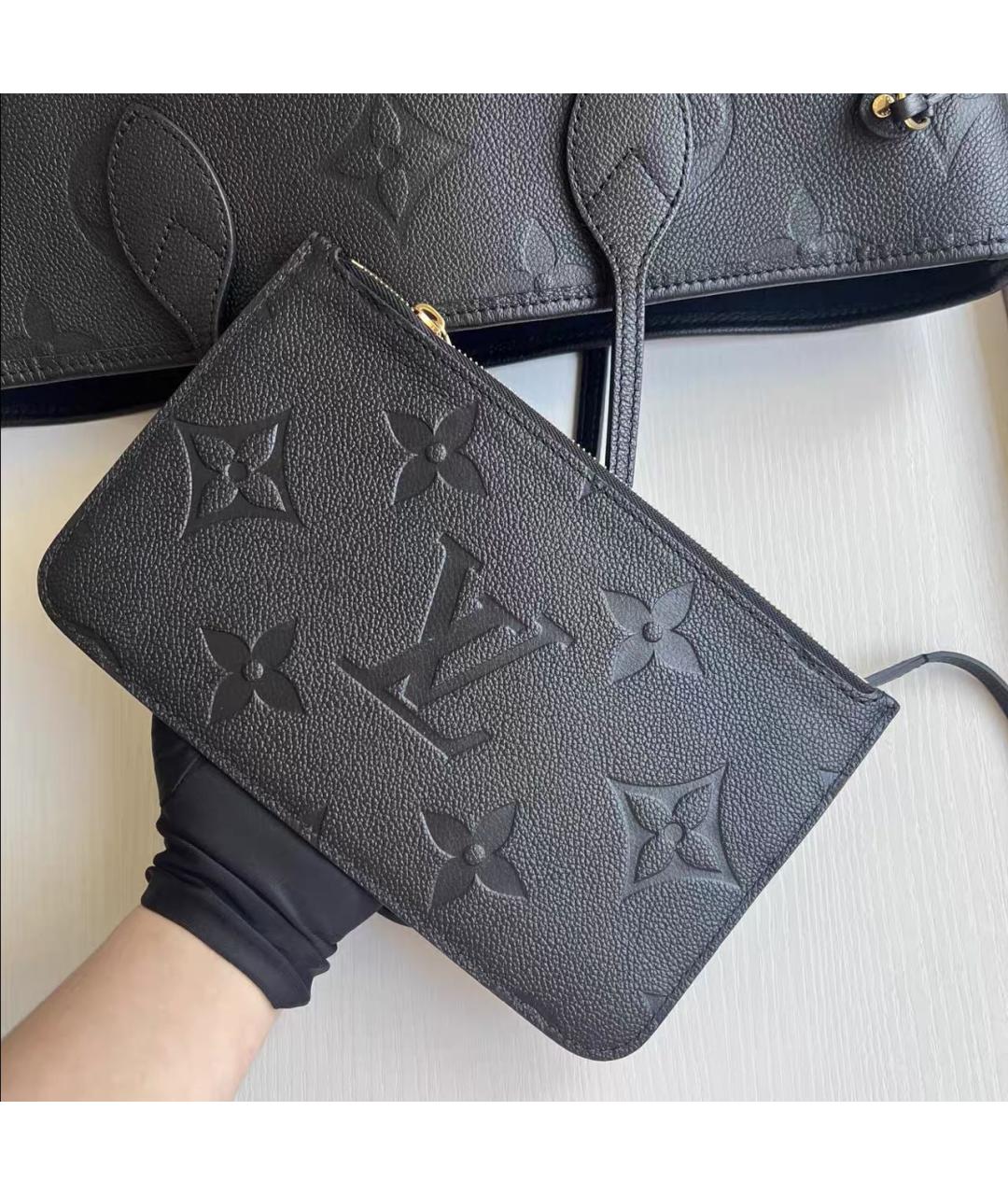 LOUIS VUITTON Черная кожаная сумка тоут, фото 6