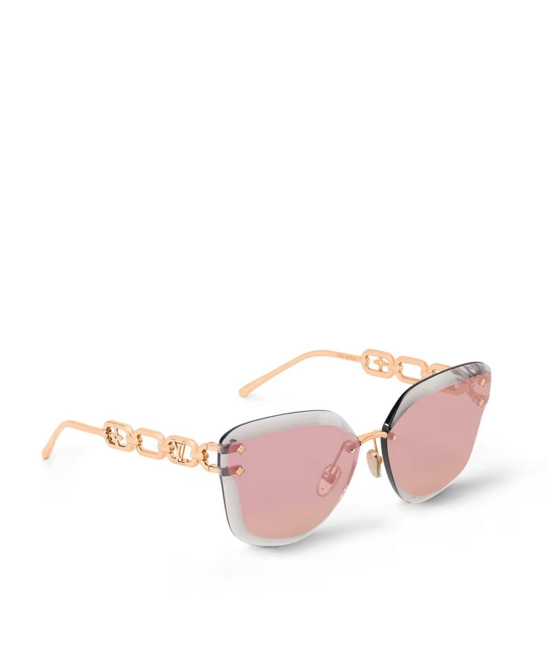 LOUIS VUITTON Золотые металлические солнцезащитные очки, фото 5