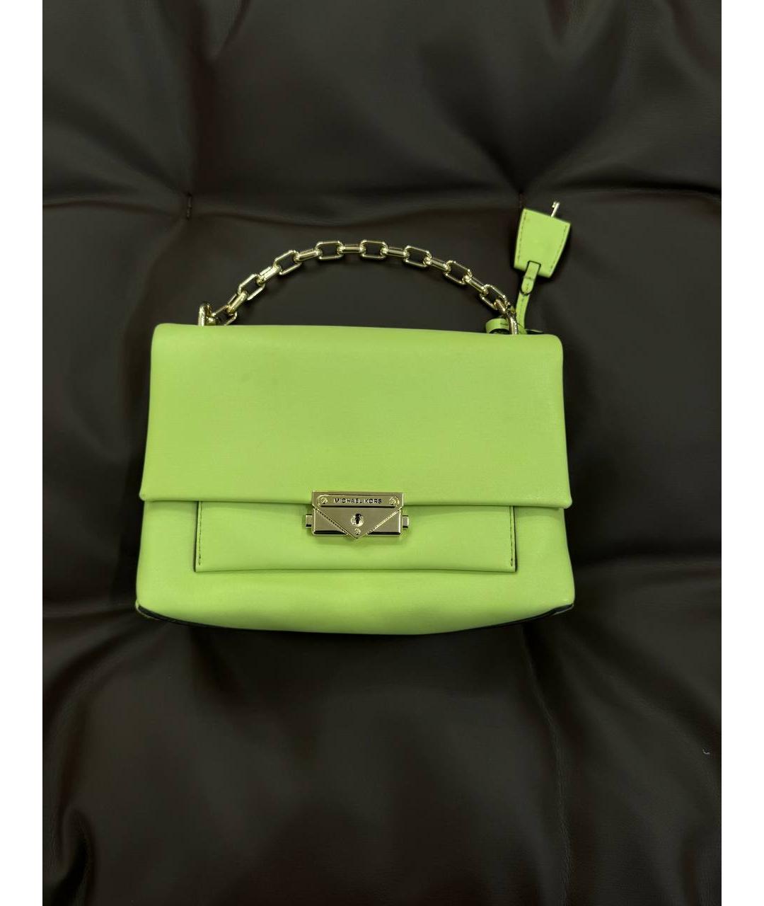 MICHAEL KORS Зеленая кожаная сумка через плечо, фото 3