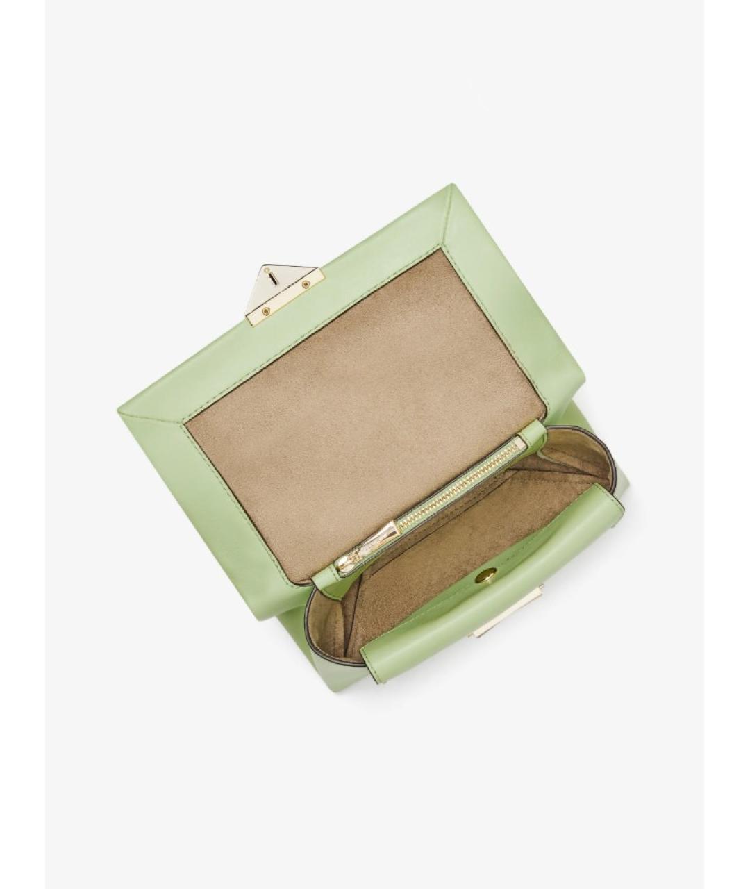 MICHAEL KORS Зеленая кожаная сумка через плечо, фото 6