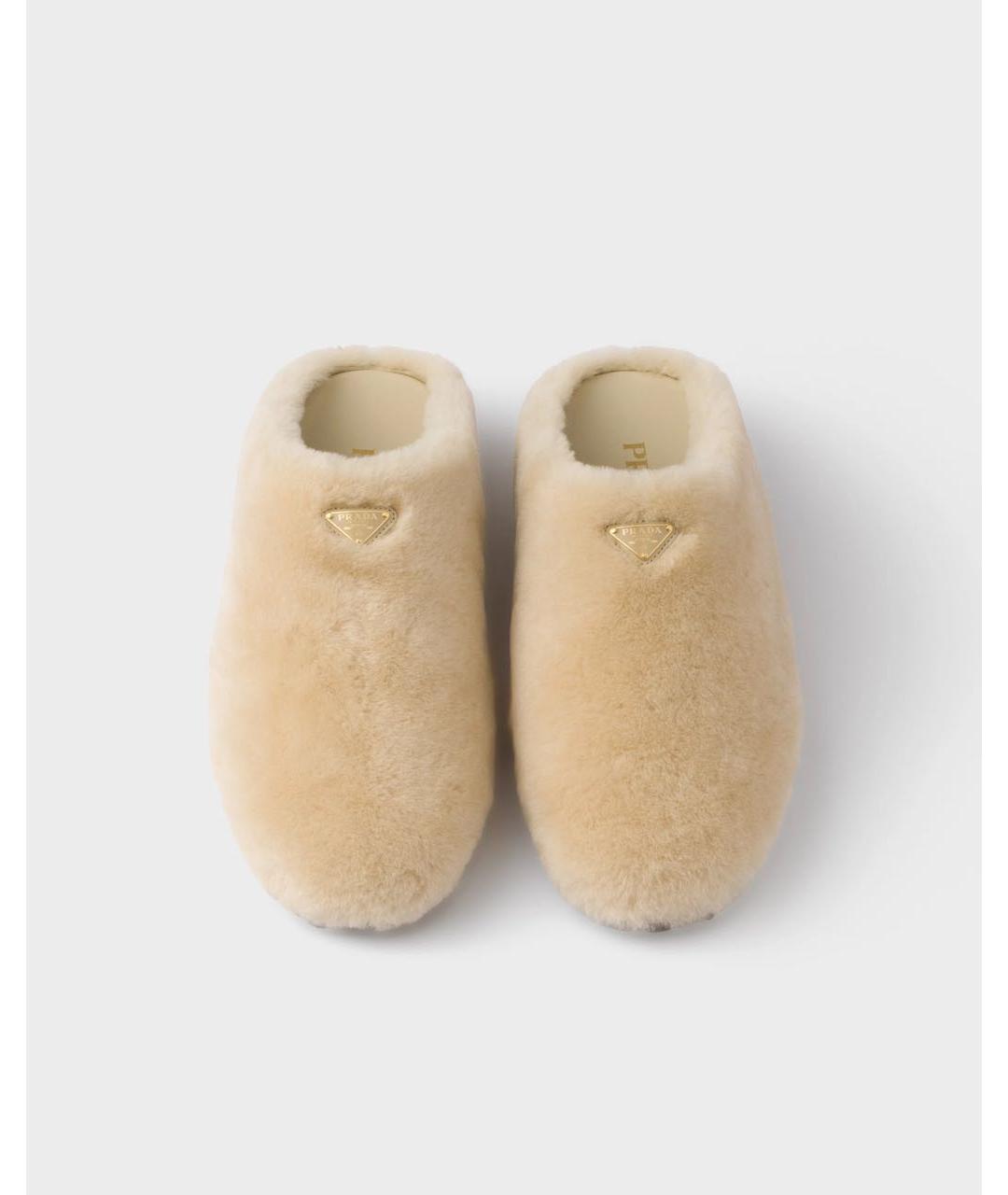 PRADA Бежевые кожаные мюли, фото 3