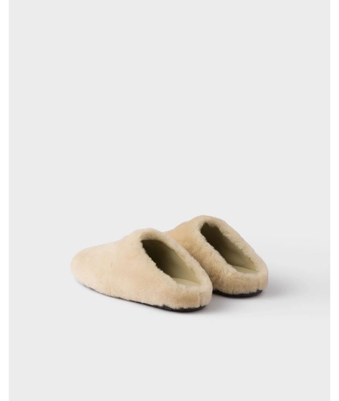 PRADA Бежевые кожаные мюли, фото 4