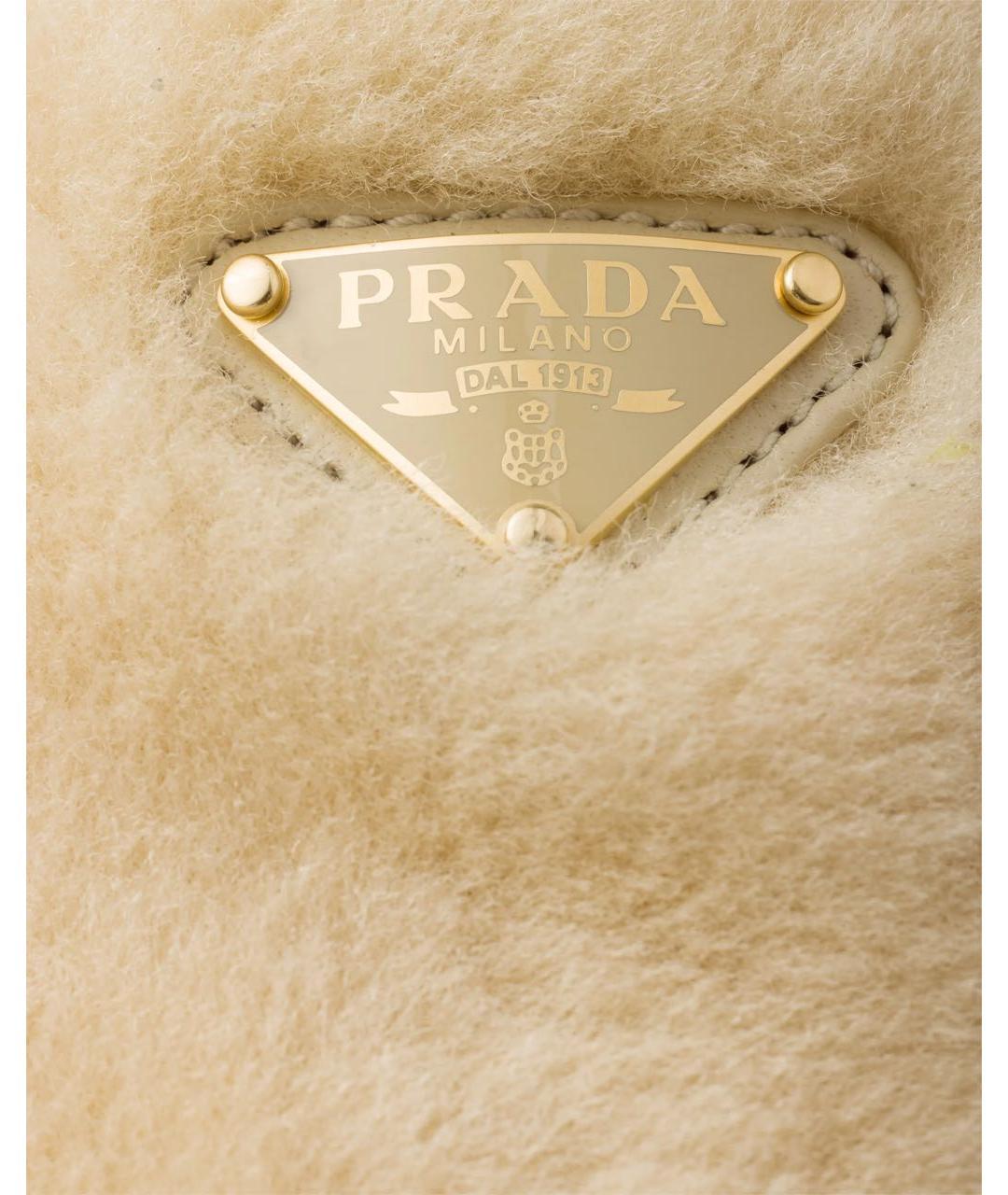 PRADA Бежевые кожаные мюли, фото 5